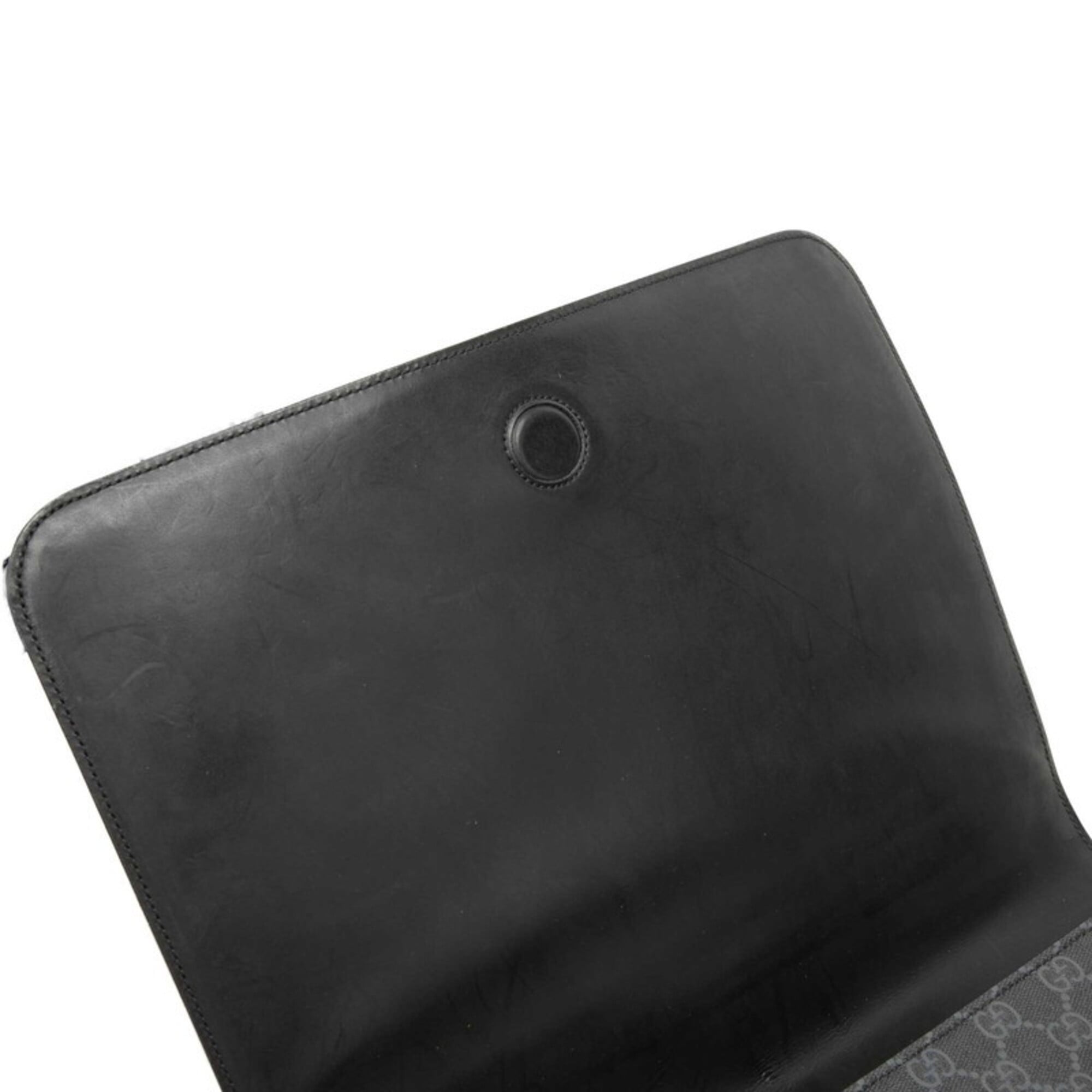 Gucci Black Gray Pvc Leather Shoulder Bag (Pre-Owned)