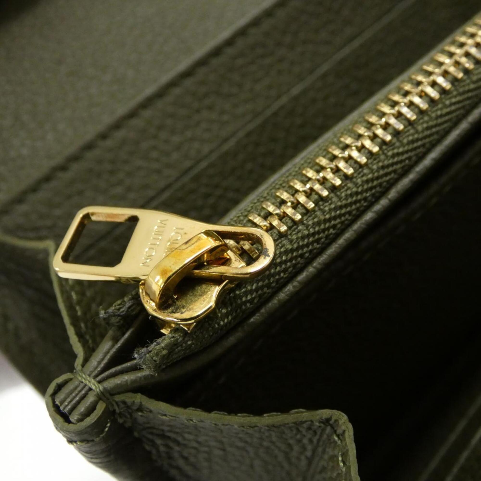 Louis Vuitton Green Leather Long Wallet (Bi-Fold) (Pre-Owned)