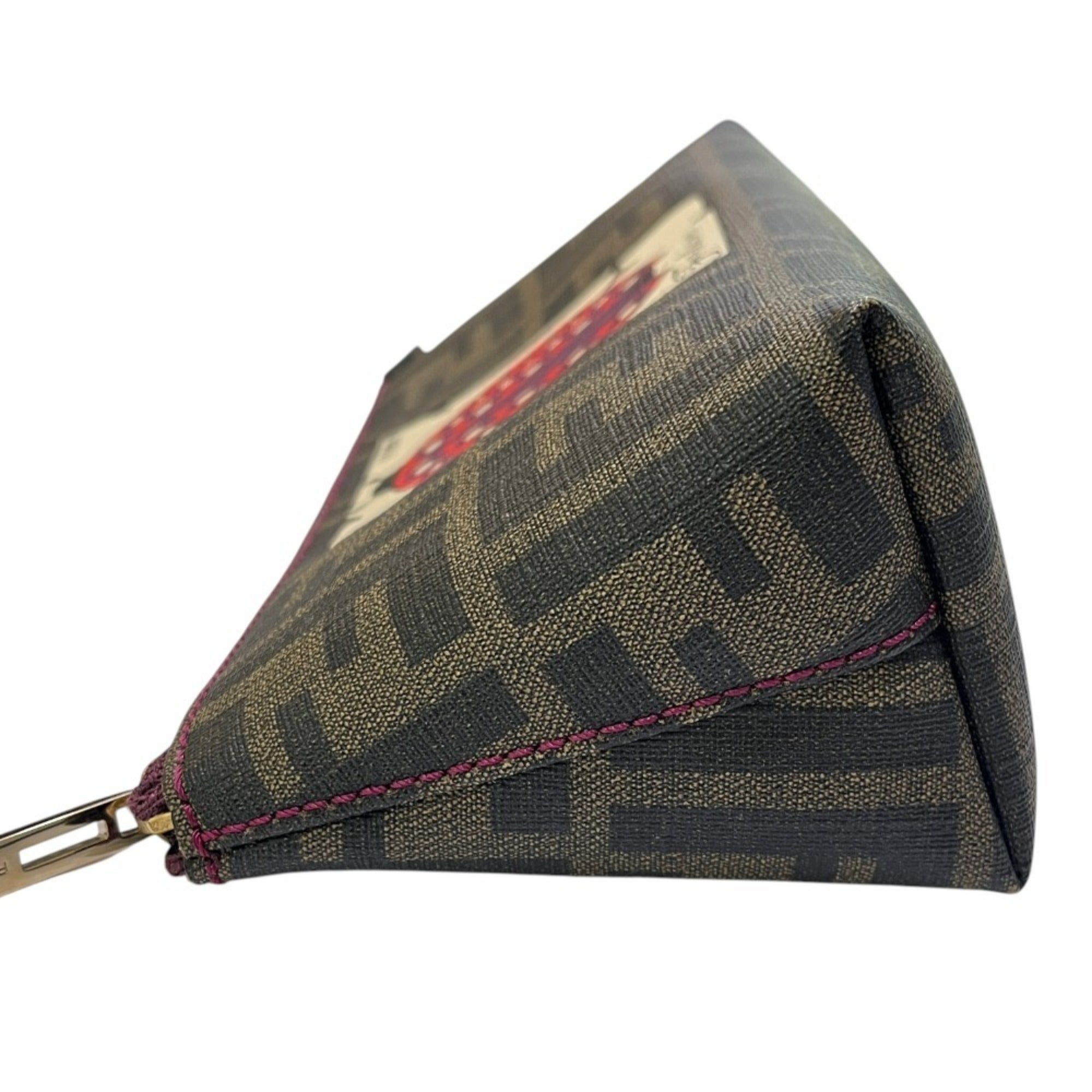 Fendi Zucca Brown Pvc Handbag Pouch (Pre-Owned)