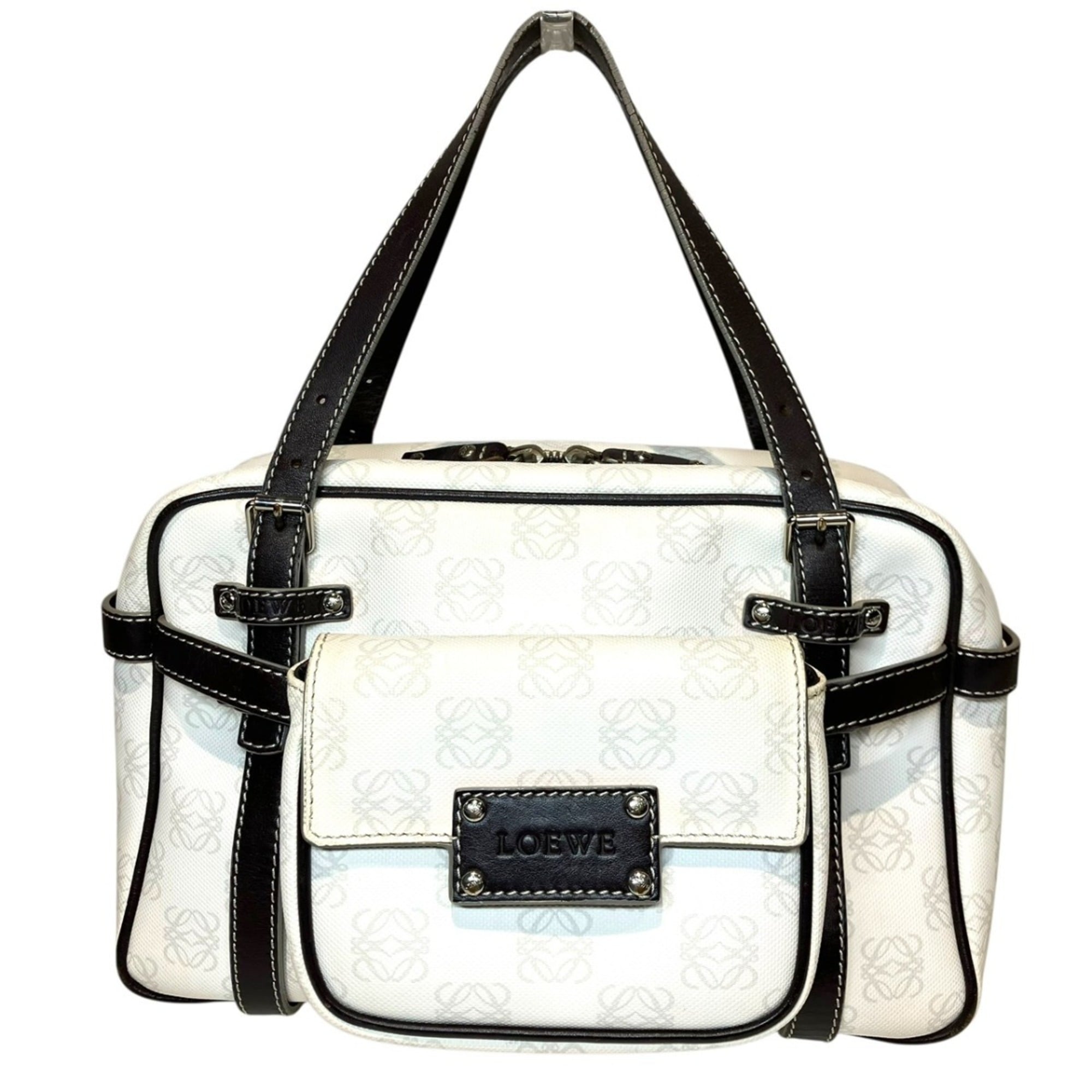 Loewe White Pvc Leather Handbag (Pre-Owned)