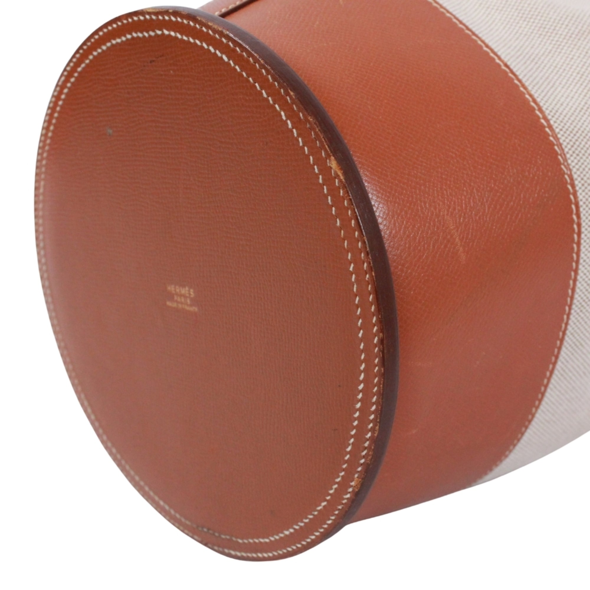 Hermes Brown Ivory Toile H Courchevel Leather Shoulder Bag (Pre-Owned)