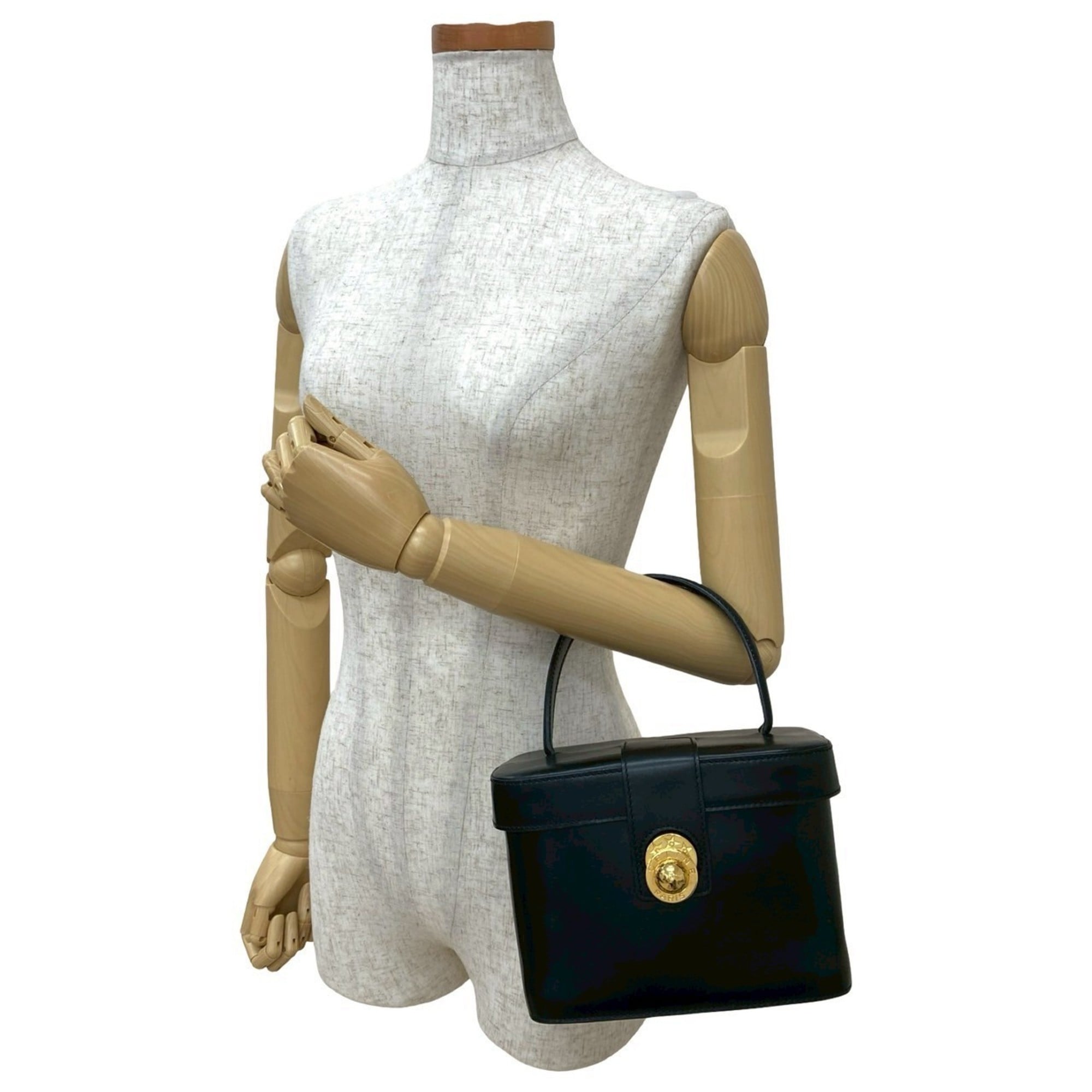 Celine Black Leather Handbag Vanity Bag (Pre-Owned)