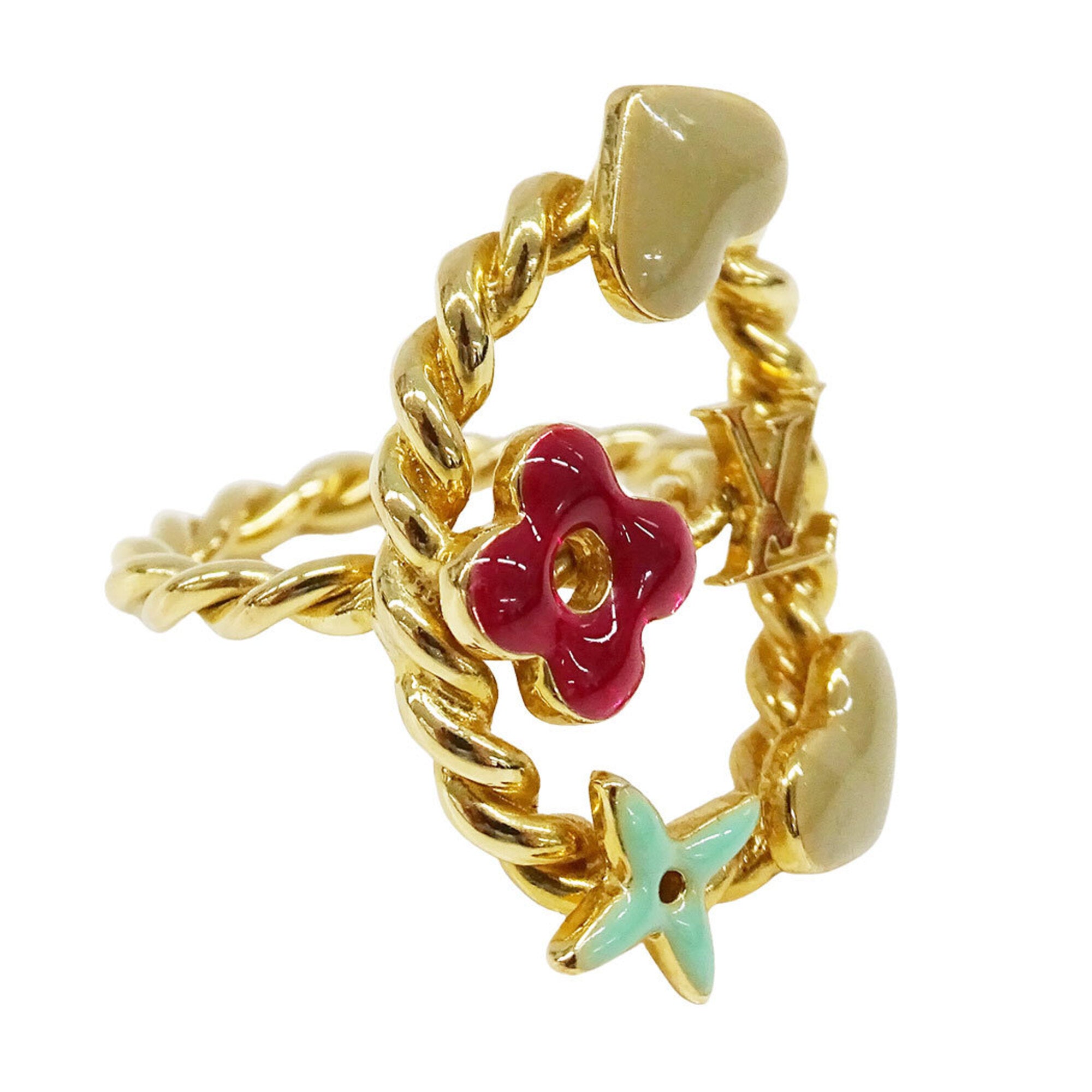 Louis Vuitton Monogram Multi-Color Gold Plating Monogram Band Ring (Pre-Owned)