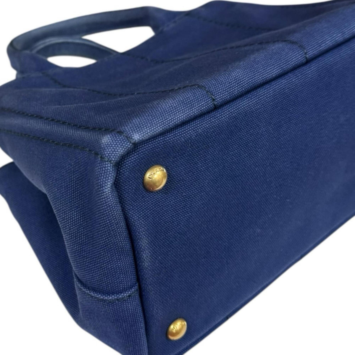 Prada Blue Canvas Shoulder Bag (Pre-Owned)