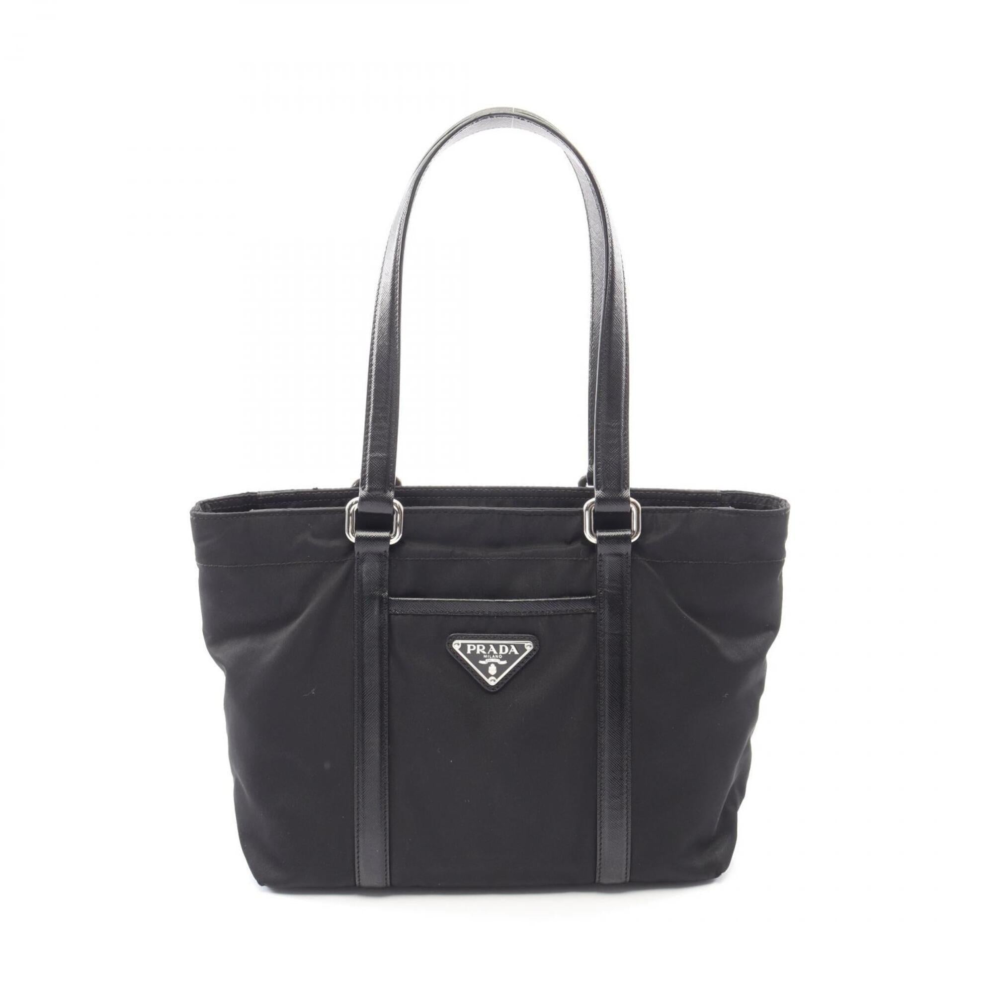 Prada Black Nylon Saffiano Handbag Tote Bag (Pre-Owned)