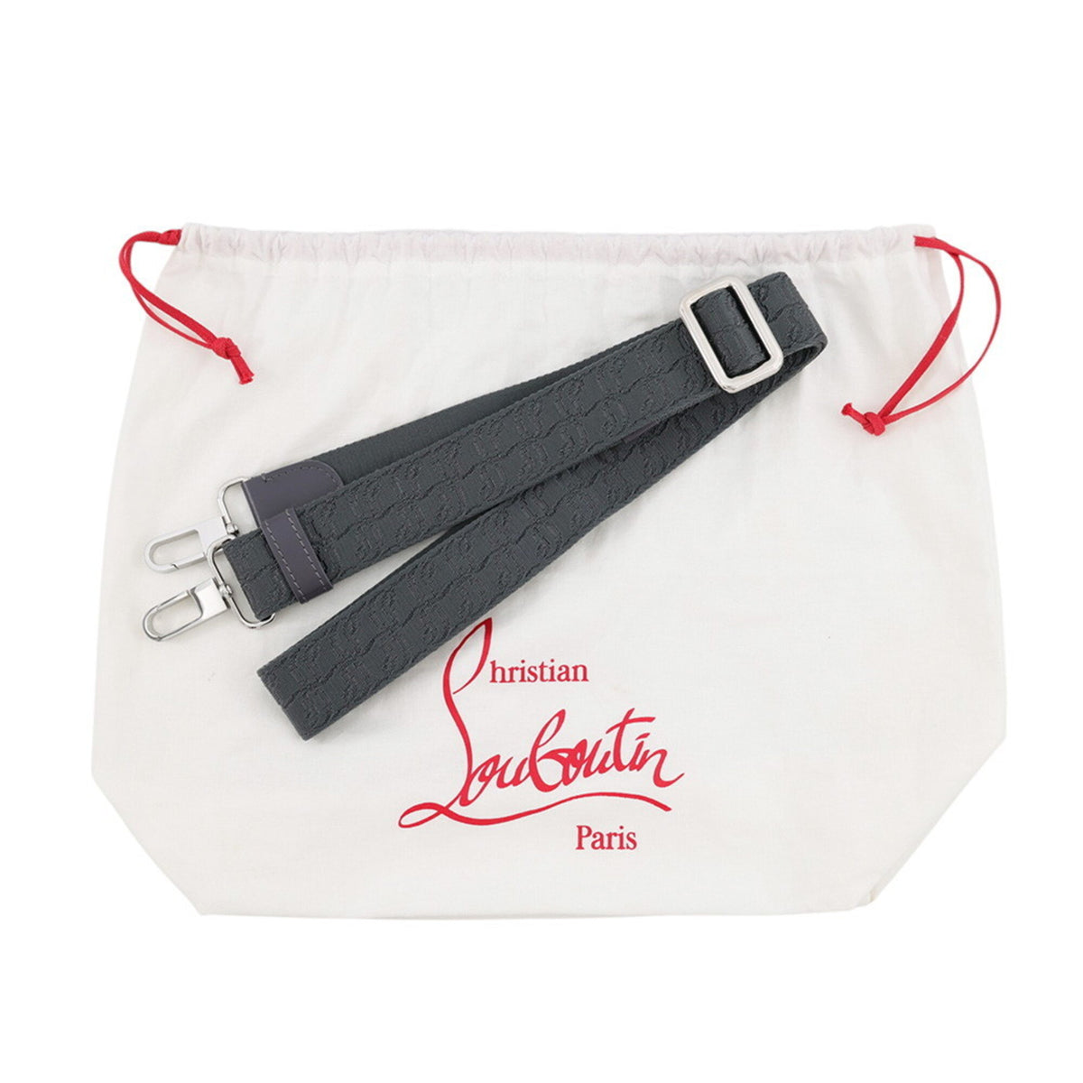Christian Louboutin Gray Canvas Leather Shoulder Bag (Pre-Owned)