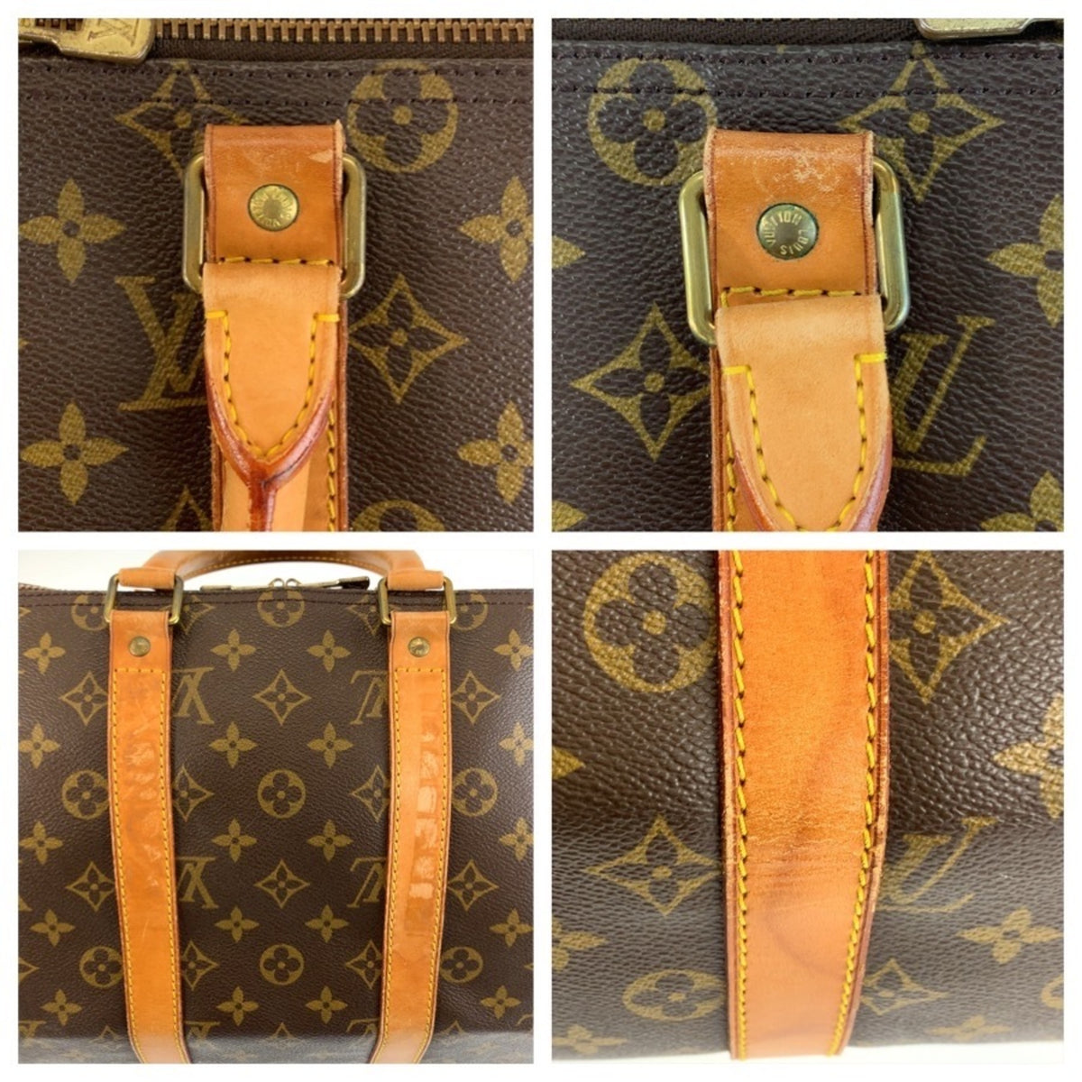 Louis Vuitton Brown Pvc Leather Boston Bag (Pre-Owned)
