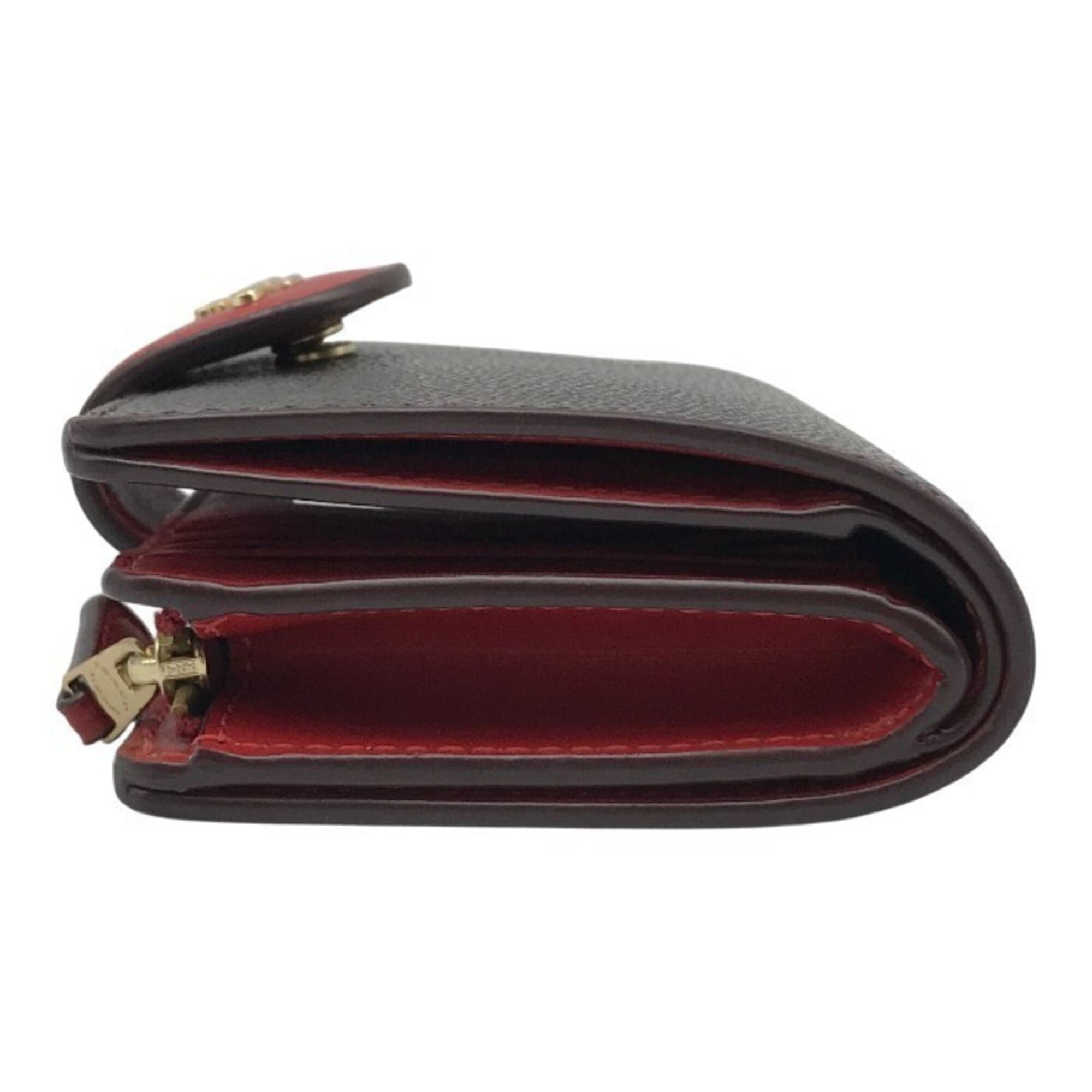 Coach Signature Brown Red Color Wallet (Bi-Fold) (Pre-Owned)