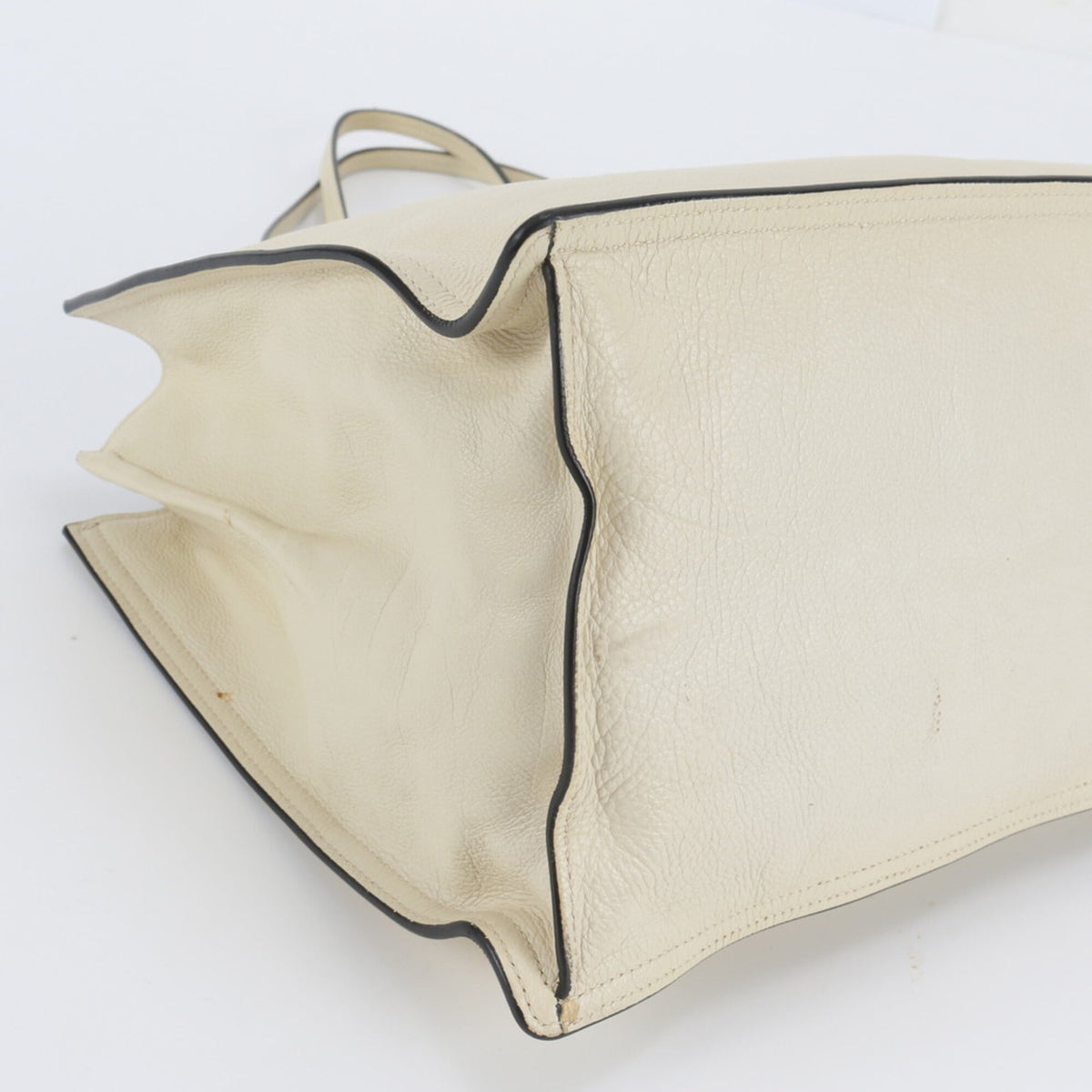 Prada Ivory Leather Handbag Shoulder Bag Tote Bag (Pre-Owned)