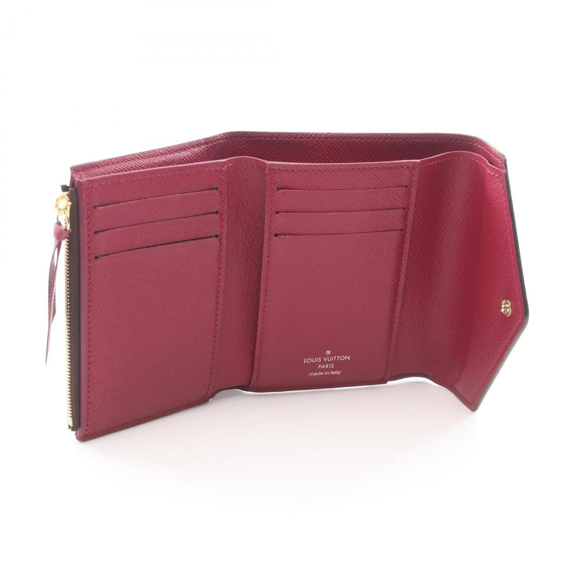 Louis Vuitton Brown Fuchsia Pink Pvc Leather Wallet (Tri-Fold) (Pre-Owned)