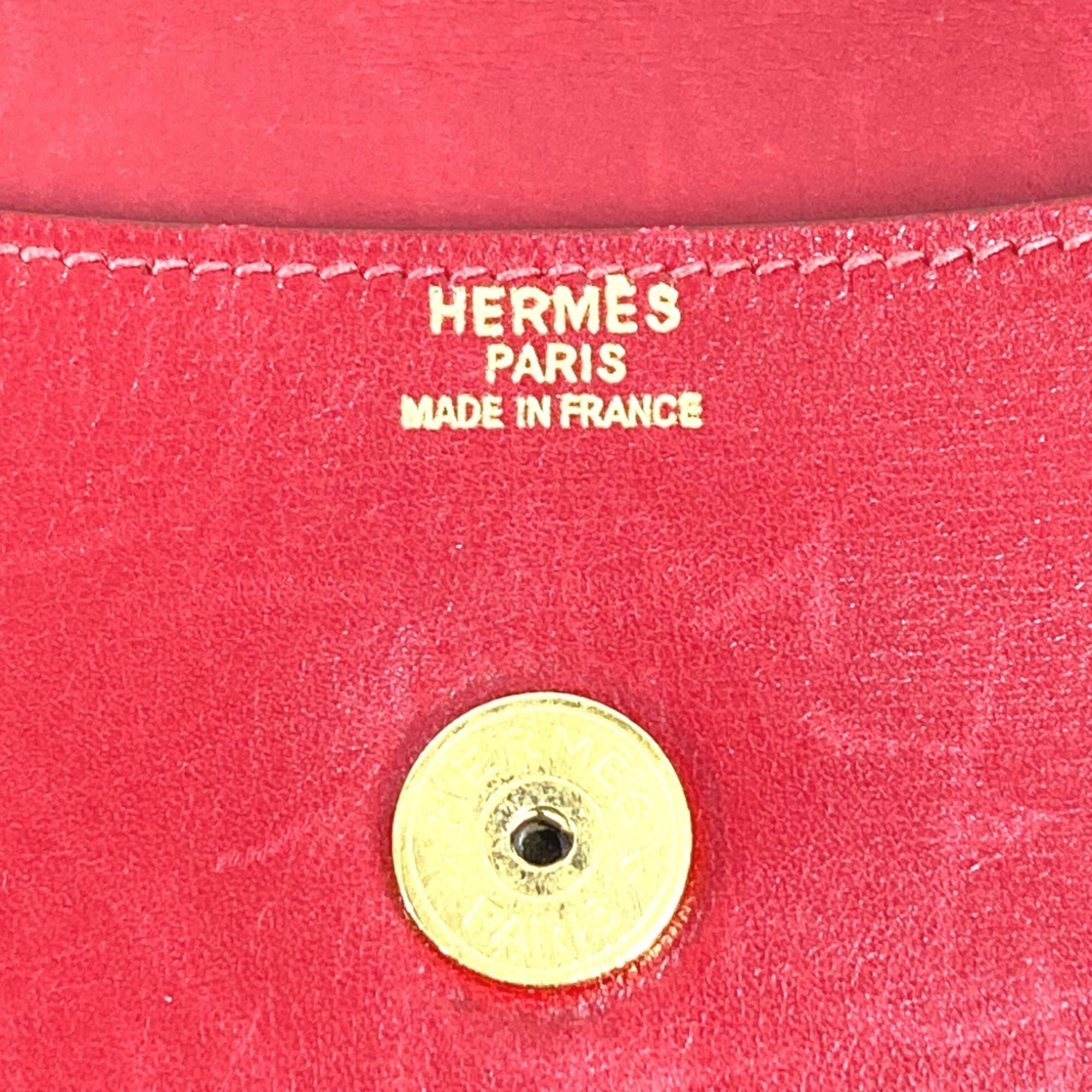 Hermes Red Color Leather Clutch Bag Pochette Pouch (Pre-Owned)