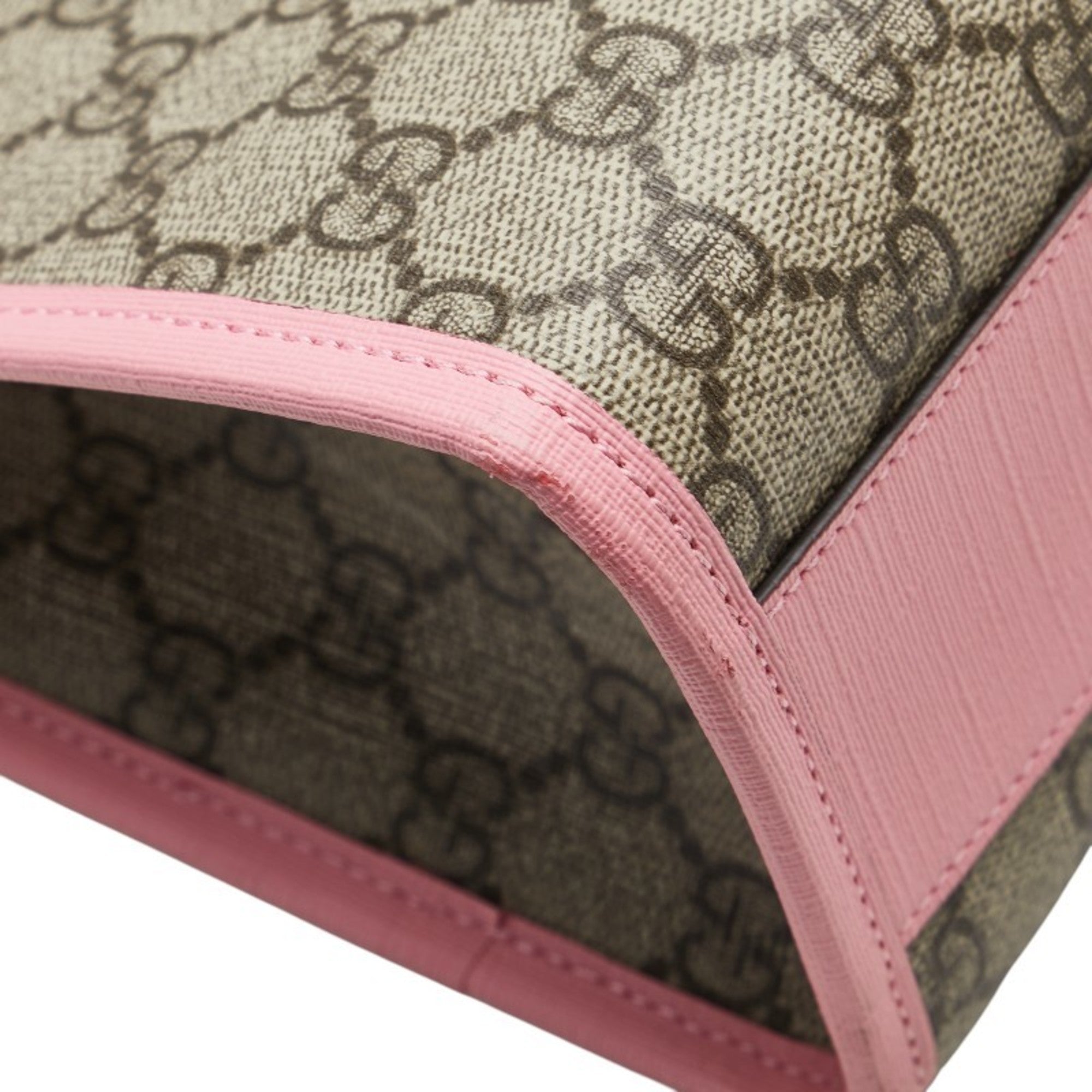 Gucci Beige Multi-Color Pink Pvc Leather Handbag Tote Bag (Pre-Owned)