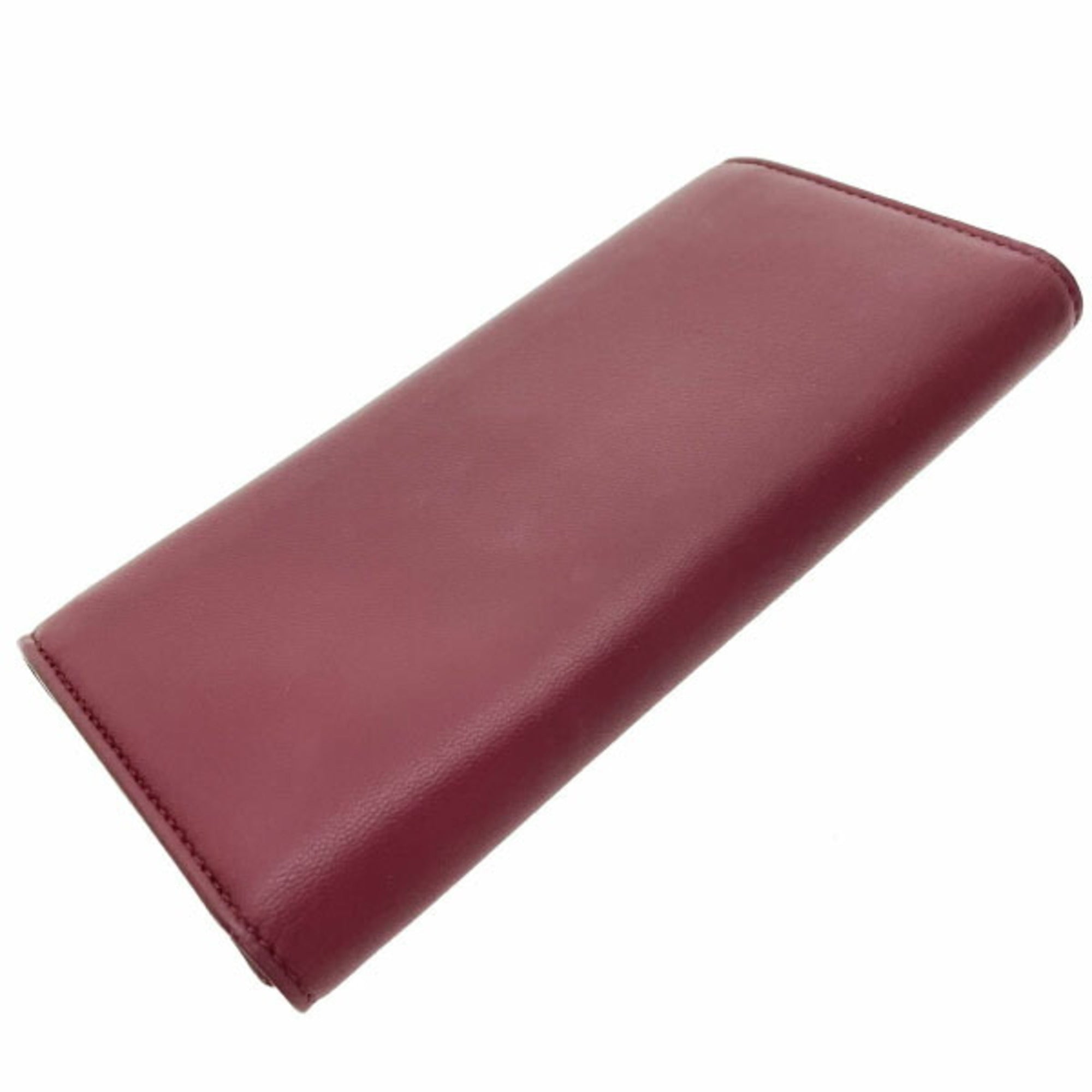 Bottega Veneta Bordeaux Red Color Leather Long Wallet (Bi-Fold) (Pre-Owned)