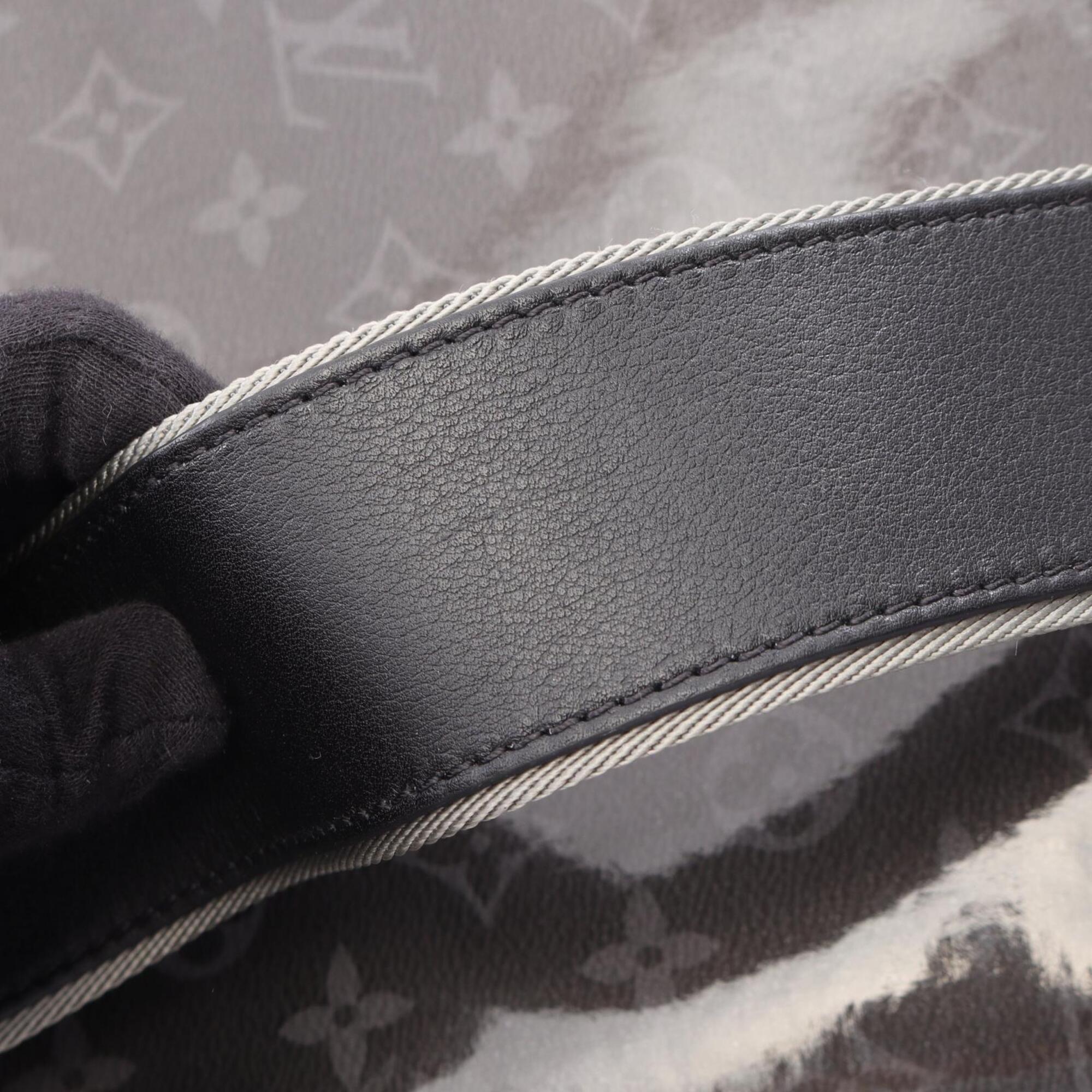 Louis Vuitton Black Coated Canvas Leather Backpack Handbag (Pre-Owned)