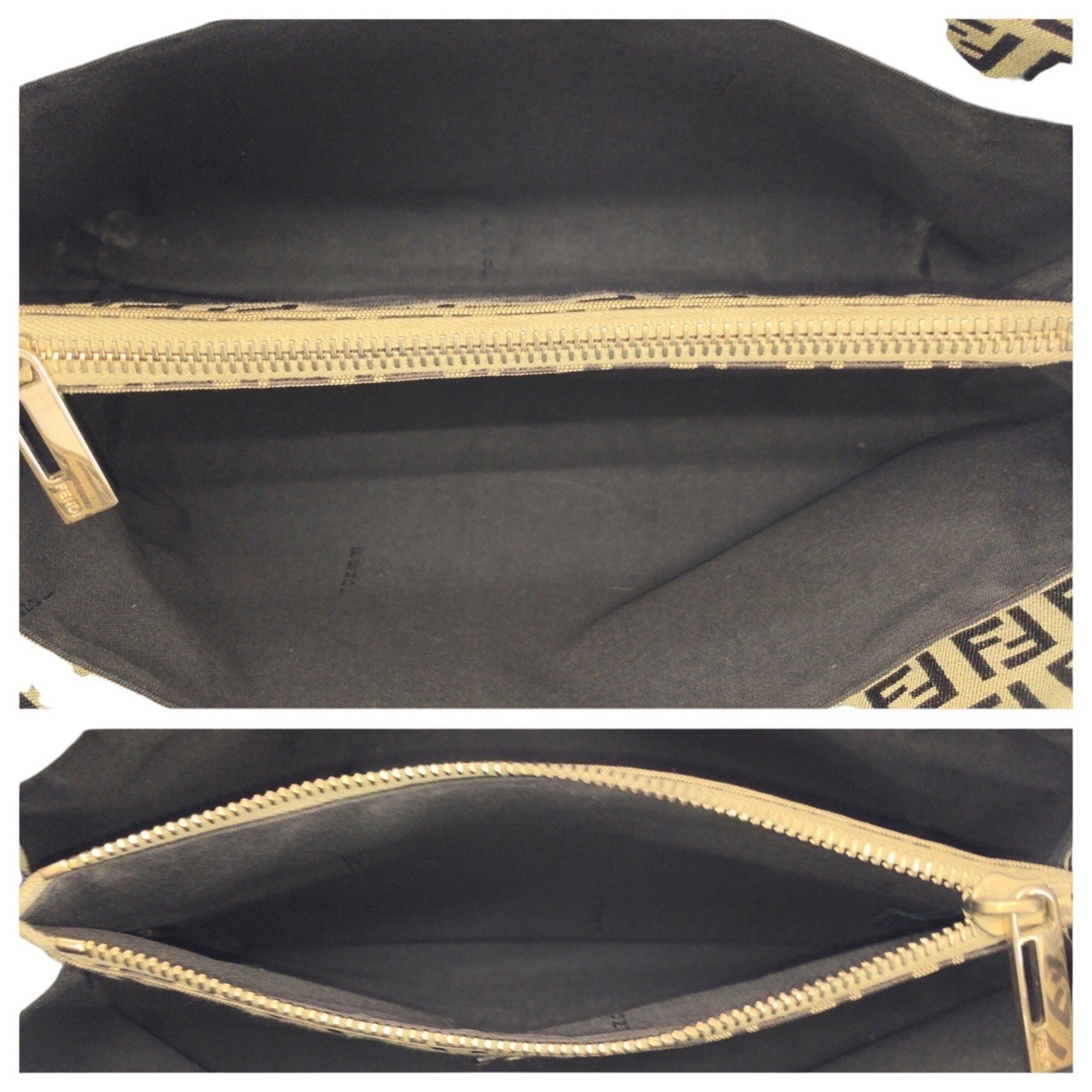 Fendi Beige Brown Canvas Leather Handbag (Pre-Owned)