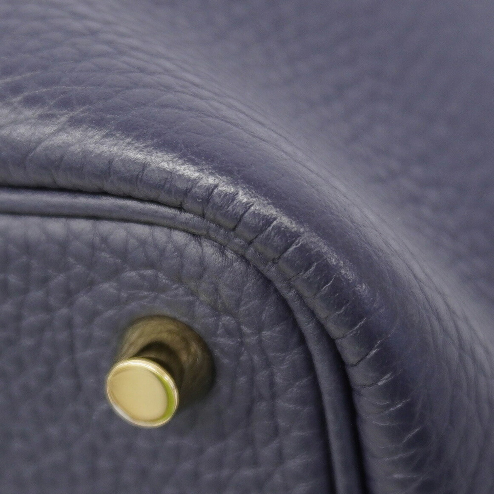 Hermes Blue Obscurs Taurillon Clemence Leather Handbag (Pre-Owned)