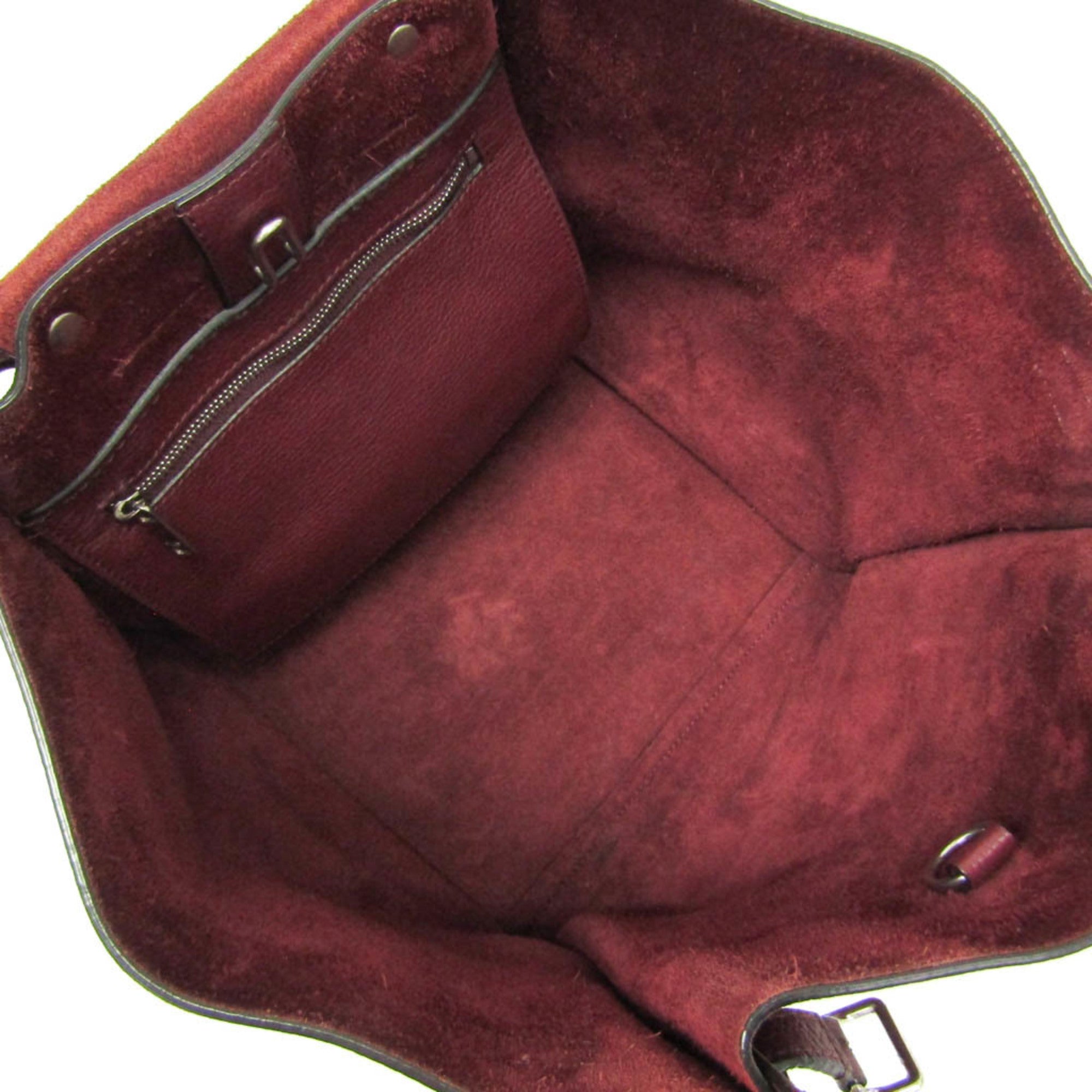 Celine Big Bag Smooth Leather Burgundy Leather Handbag (Pre-Owned)