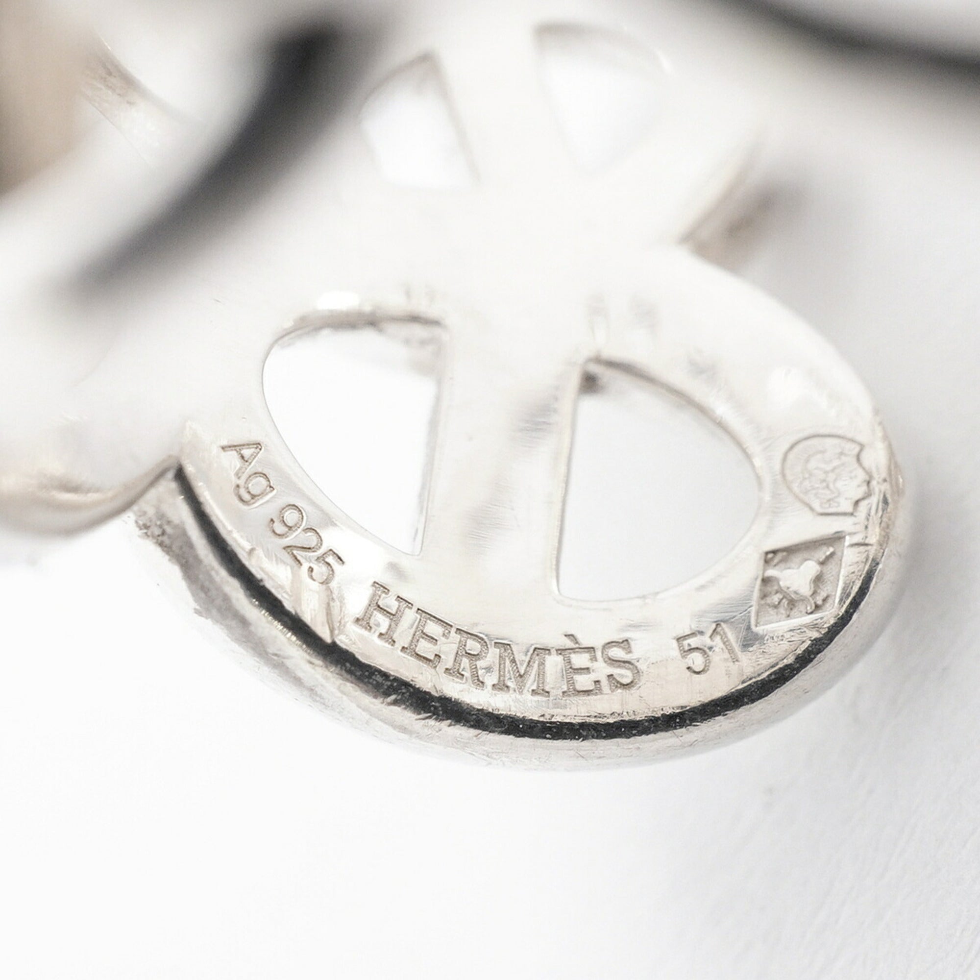 Hermes Silver 925 Band Ring (Pre-Owned)