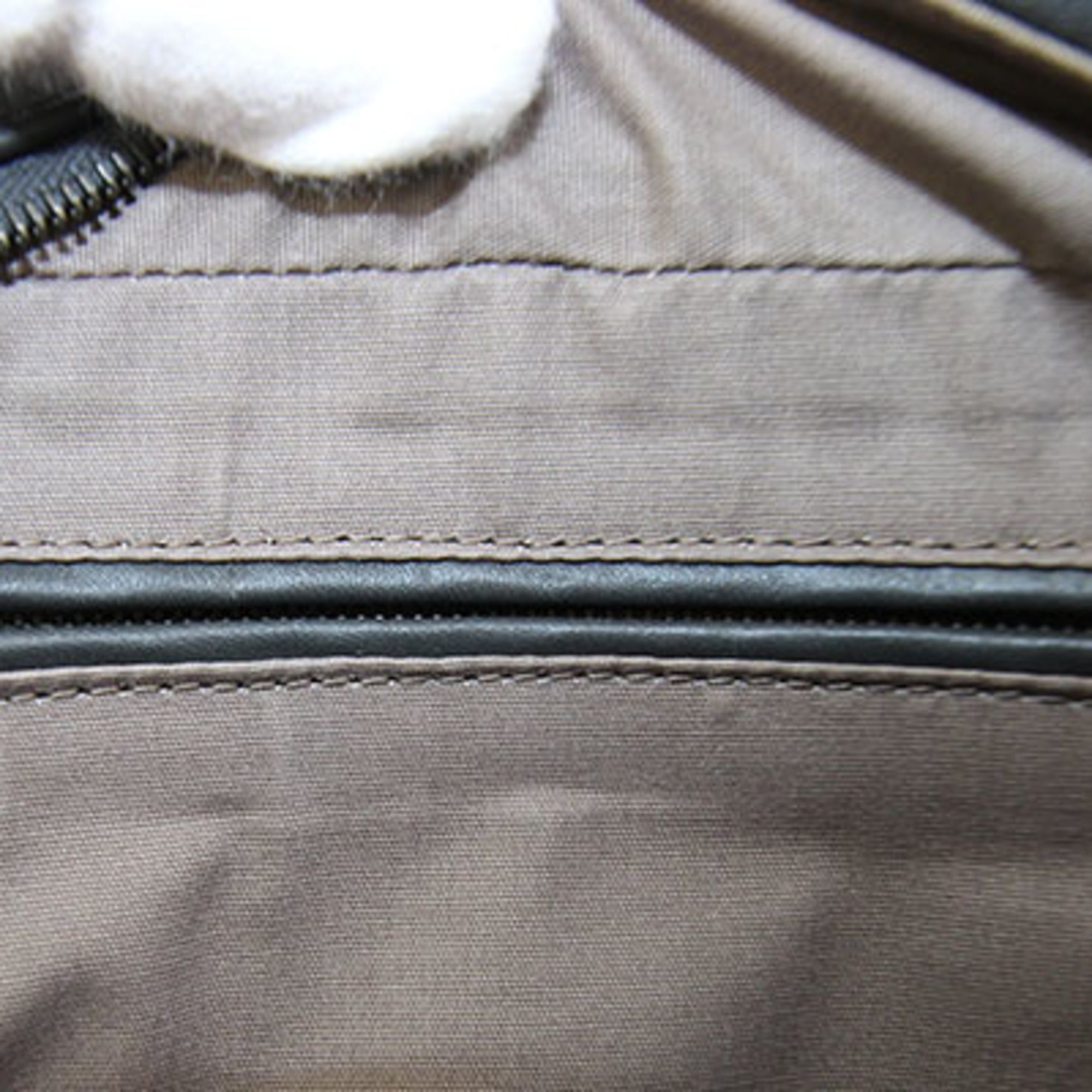 Bottega Veneta Intrecciato Dark Gray Leather Pouch (Pre-Owned)