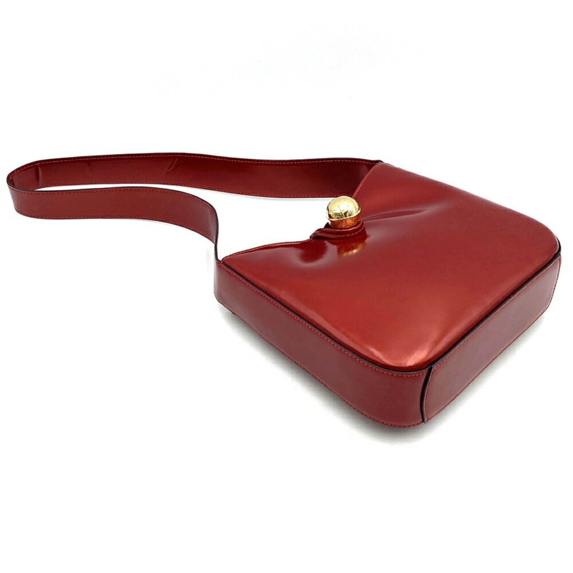 Celine Red Color Leather Handbag Shoulder Bag (Pre-Owned)