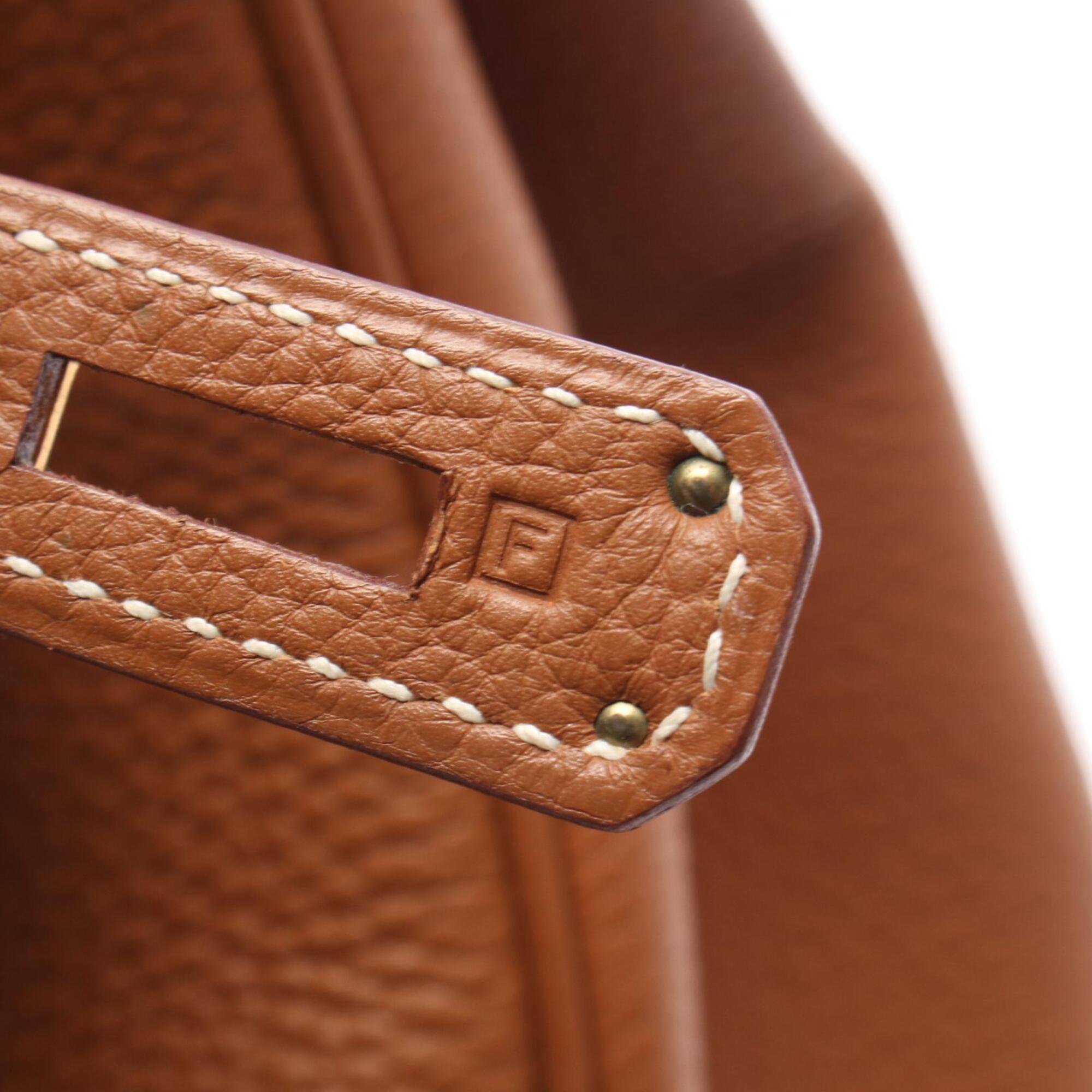 Hermes Brown Taurillon Clemence Leather Handbag (Pre-Owned)