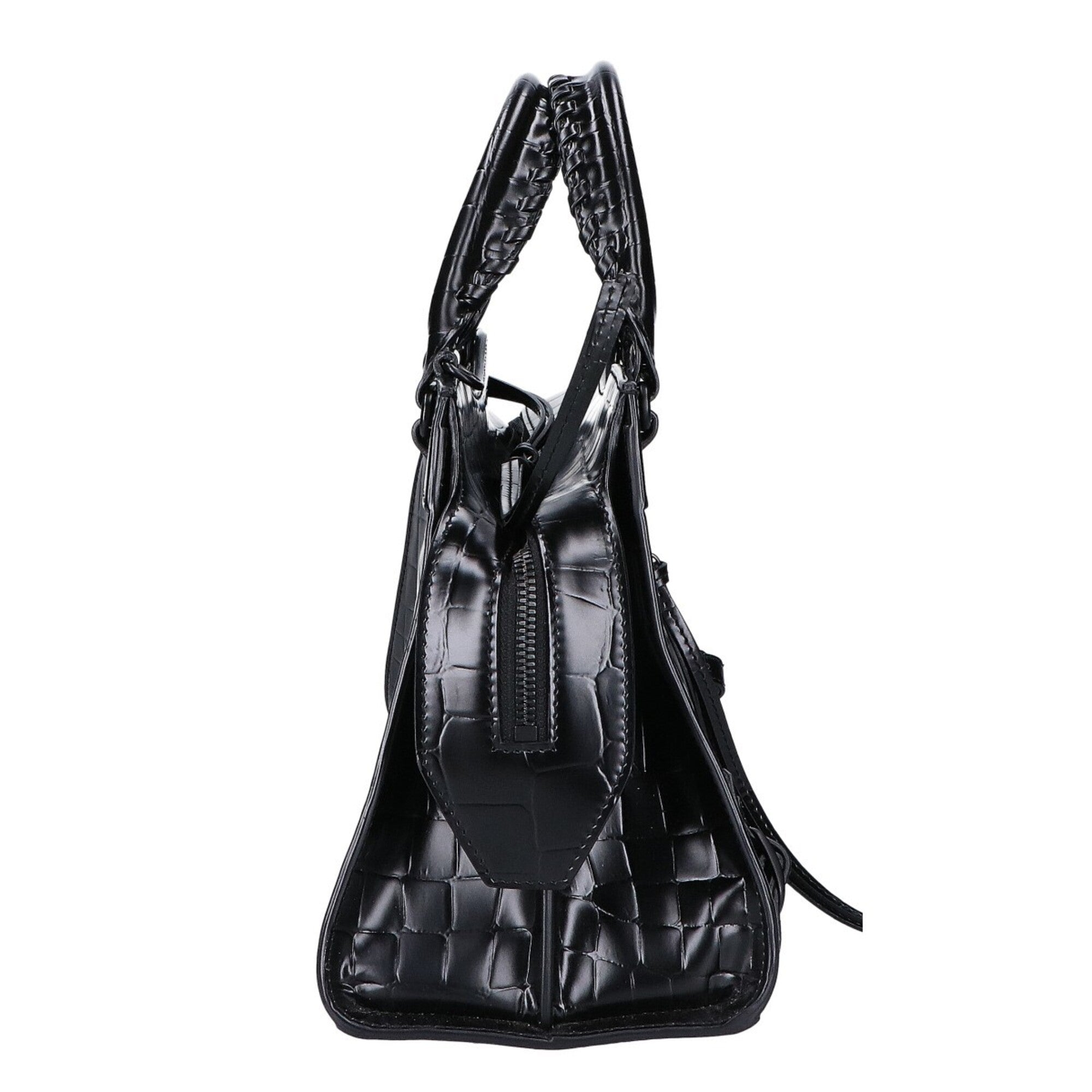 Balenciaga Black Leather Handbag Shoulder Bag (Pre-Owned)