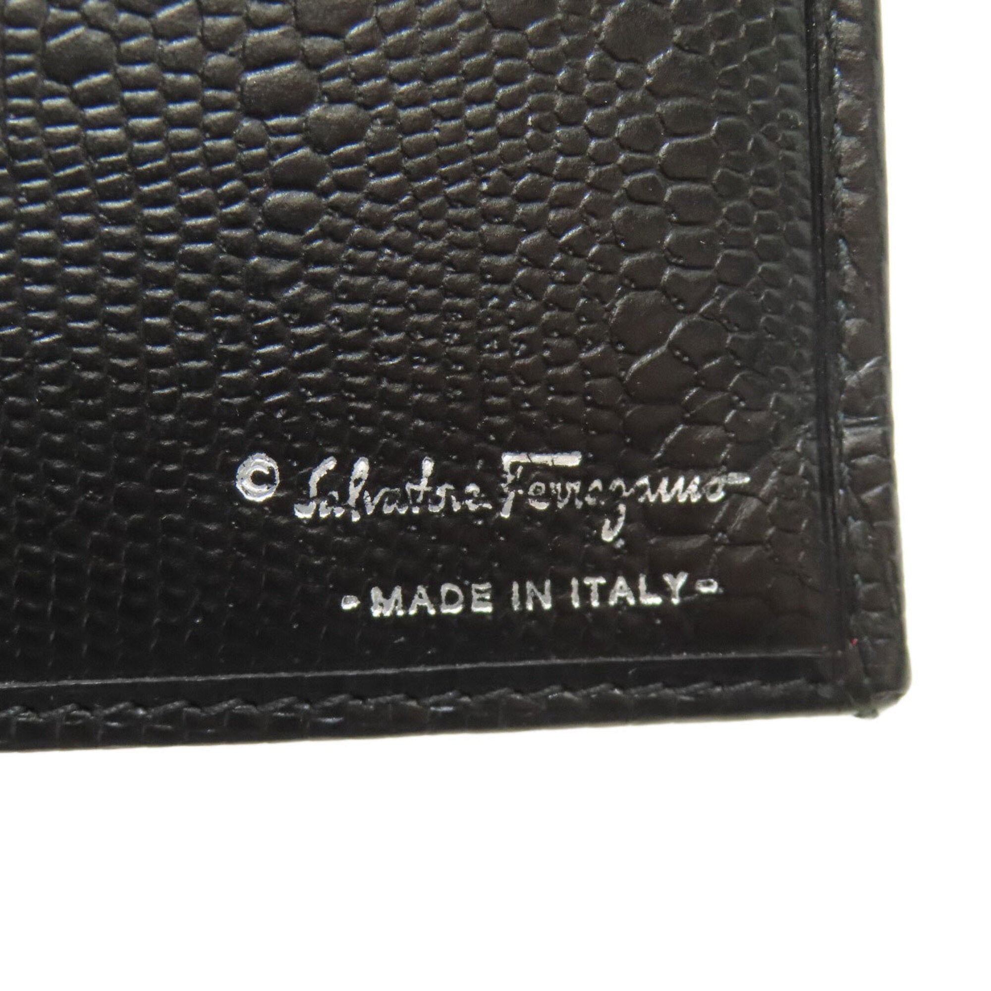 Salvatore Ferragamo Gancini Black Leather Long Wallet (Bi-Fold) (Pre-Owned)