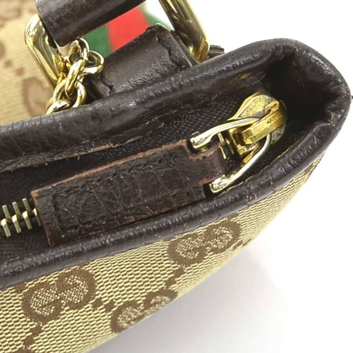 Gucci Brown Brown Gg Gg Canvas Leather Shoulder Bag (Pre-Owned)