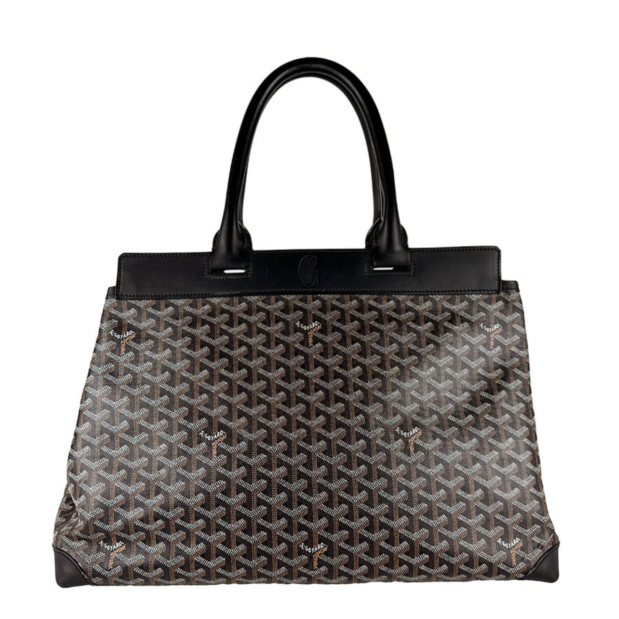 Goyard Black Coated Canvas Leather Handbag (Pre-Owned)