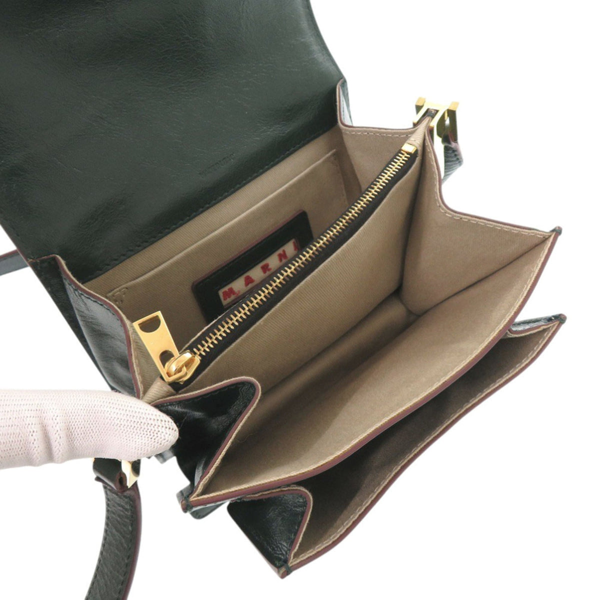 Marni Green Leather Shoulder Bag (Pre-Owned)