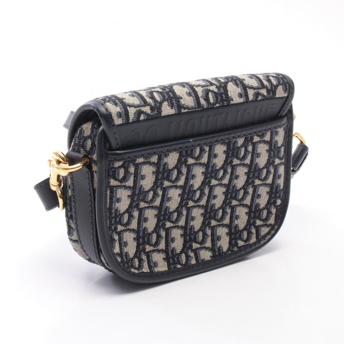 Christian Dior Beige Navy Canvas Leather Handbag Shoulder Bag (Pre-Owned)
