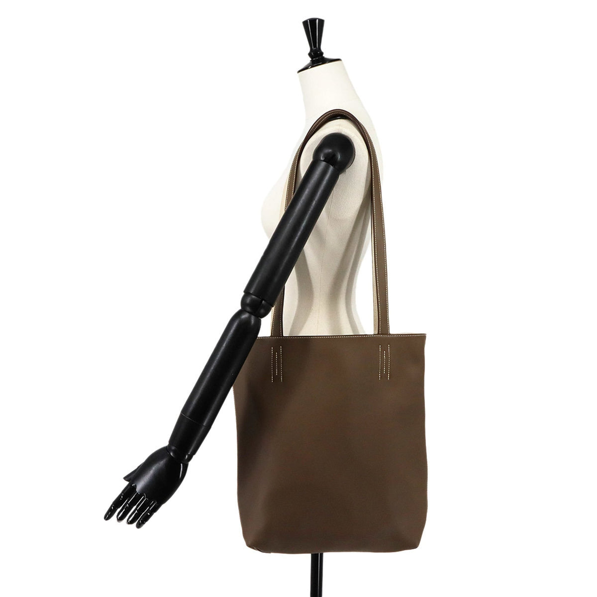 Hermes Etoupe Gray Handbag Tote Bag (Pre-Owned)