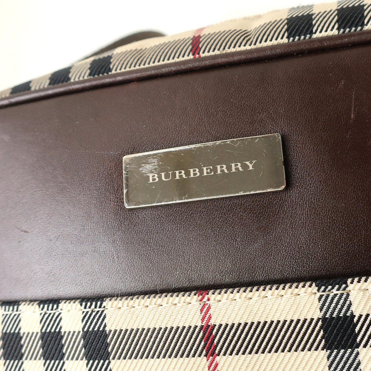 Burberry Nylon Canvas Leather Shoulder Bag (Pre-Owned)