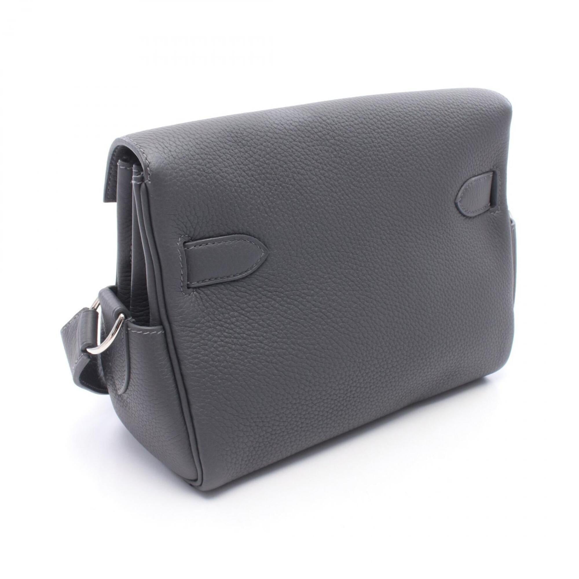 Hermes Gray Togo Leather Handbag Shoulder Bag (Pre-Owned)