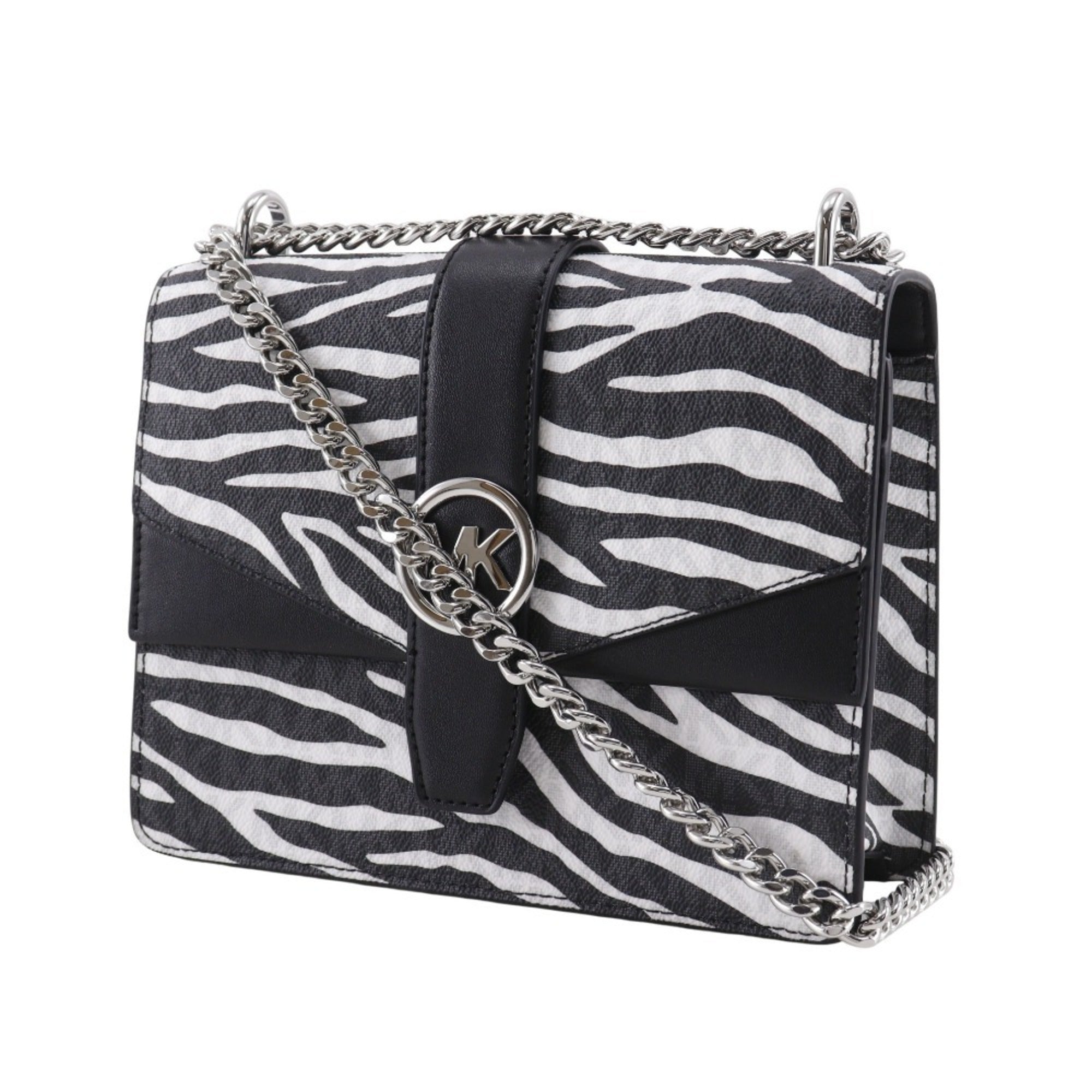Michael Kors Black White Pvc Shoulder Bag (Pre-Owned)