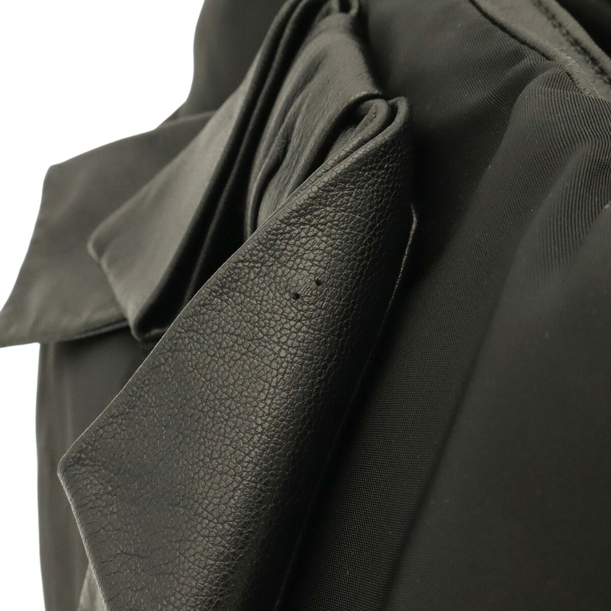 Prada Black Nero Nylon Leather Handbag Shoulder Bag (Pre-Owned)