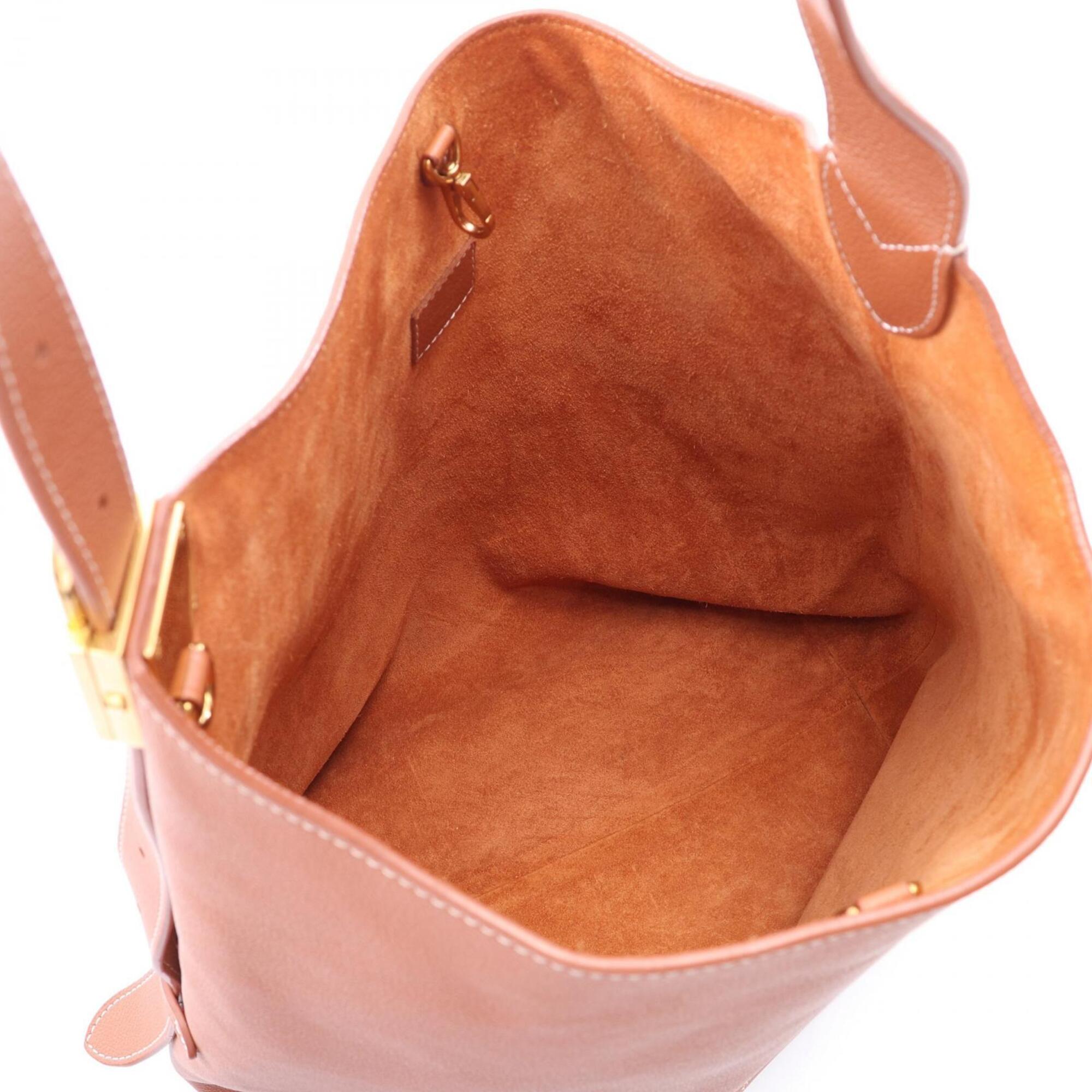 Louis Vuitton Brown Leather Handbag Pouch Shoulder Bag (Pre-Owned)