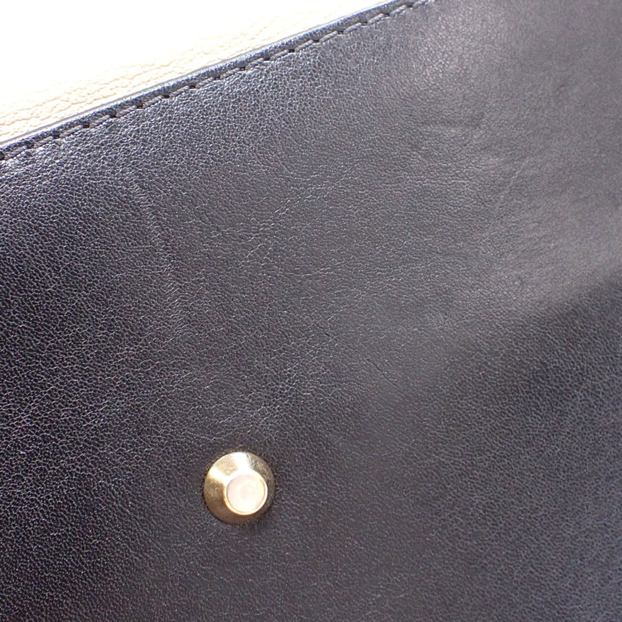 Chloé Black White Leather Handbag (Pre-Owned)