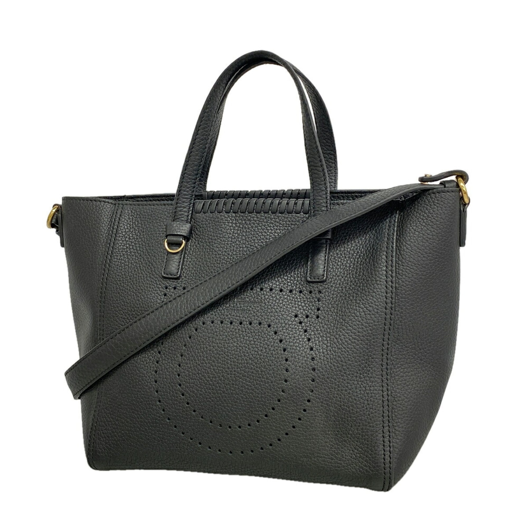 Salvatore Ferragamo Black Leather Handbag (Pre-Owned)