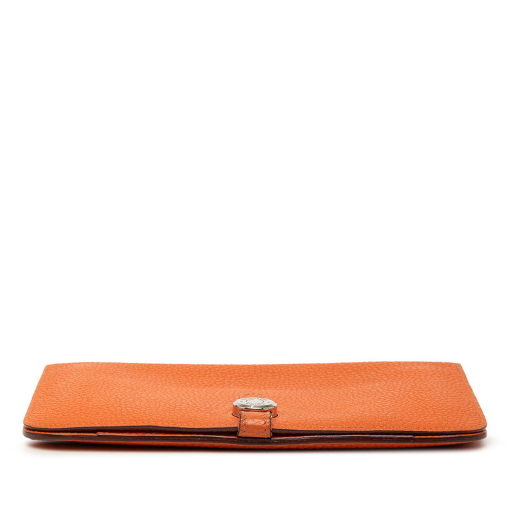 Hermes Orange Togo Leather Long Wallet (Bi-Fold) (Pre-Owned)