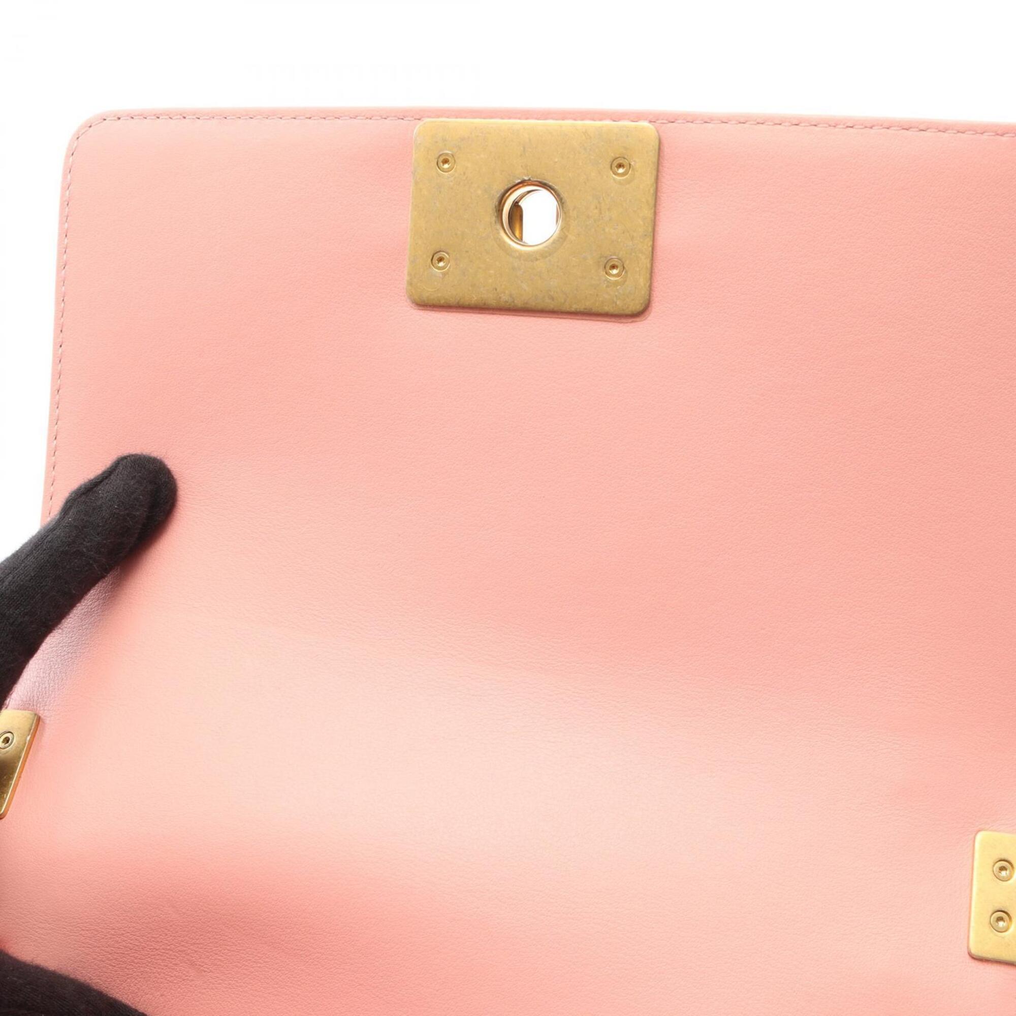 Chanel Multi-Color Pink Leather Handbag Shoulder Bag (Pre-Owned)