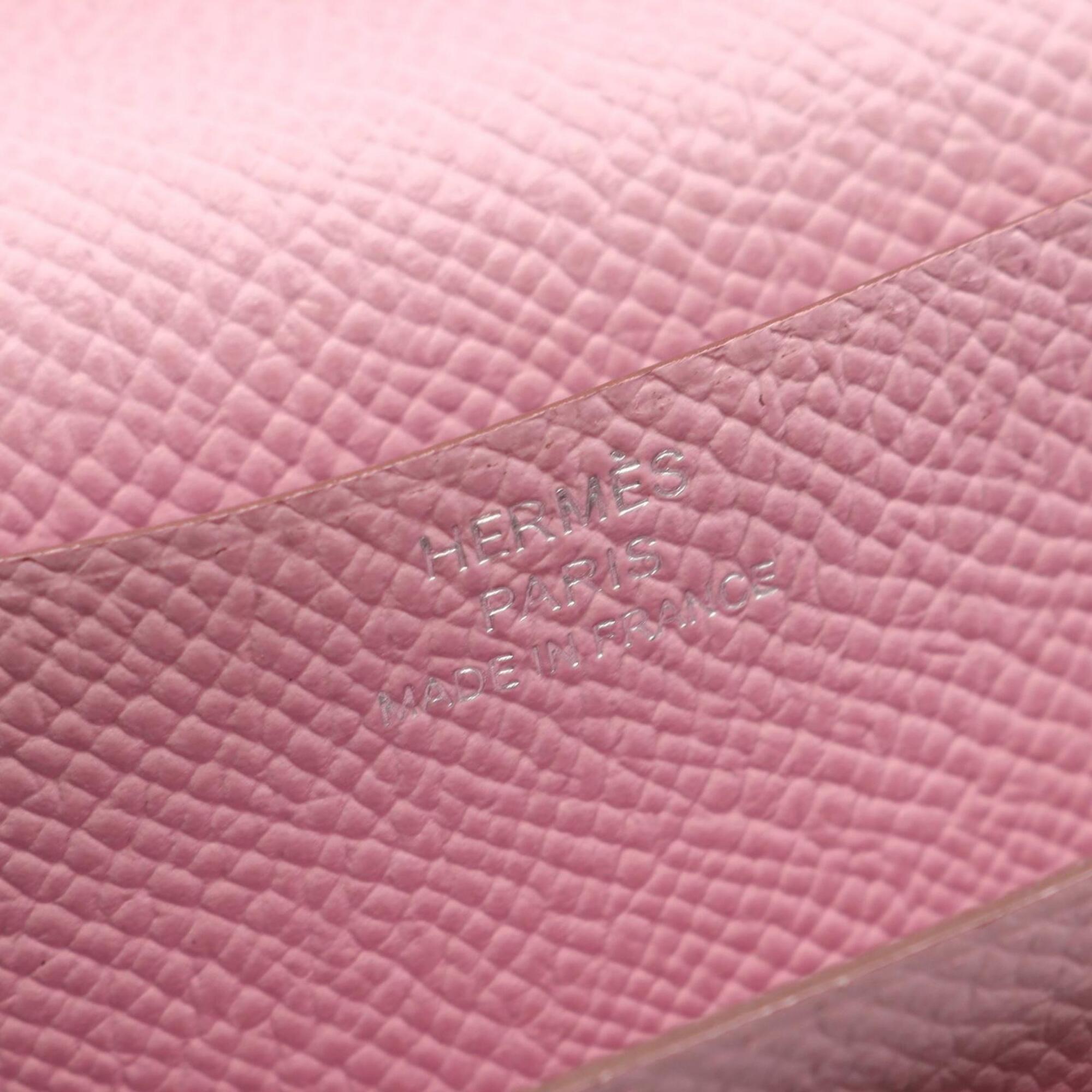 Hermes Pink Epsom Leather Long Wallet (Bi-Fold) (Pre-Owned)
