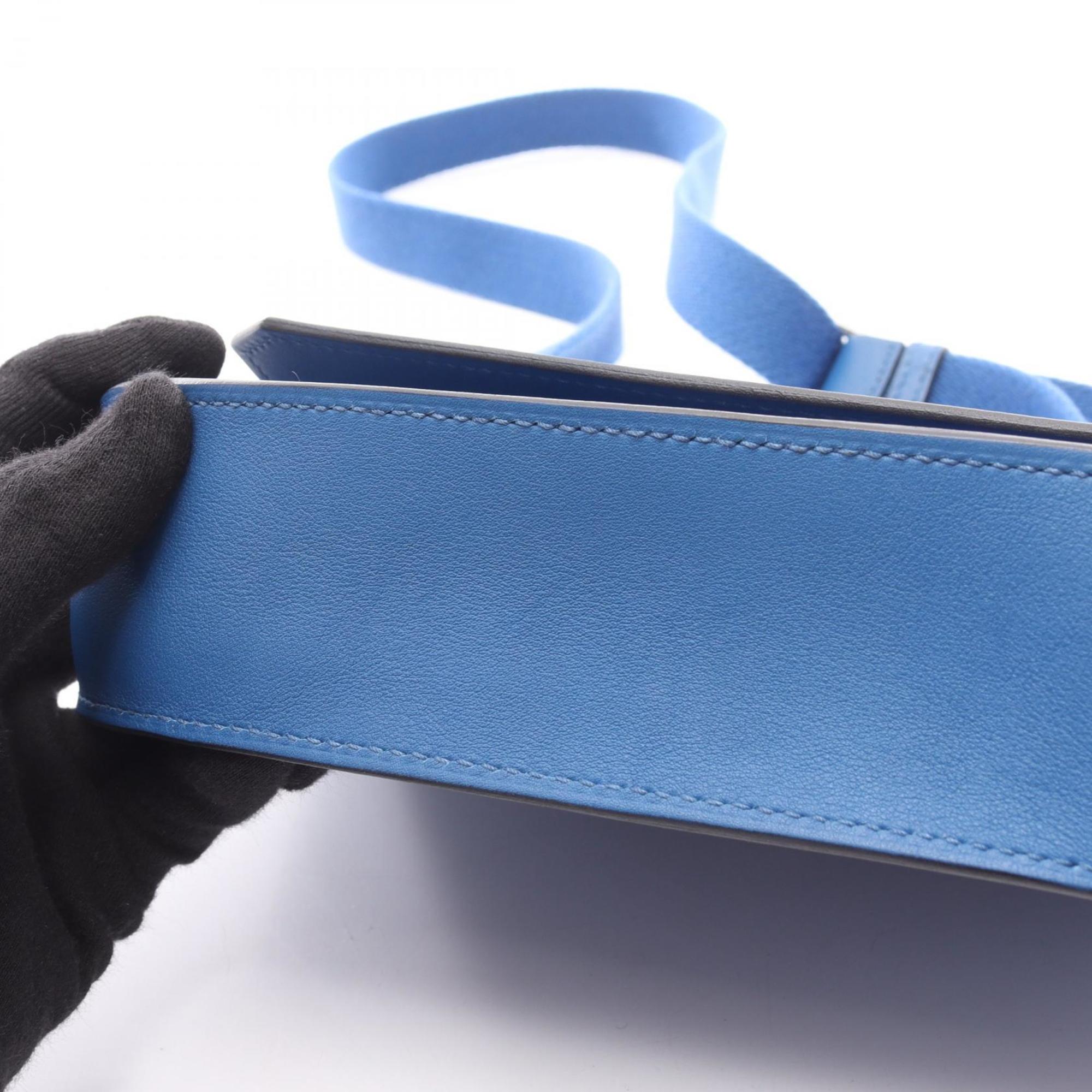 Hermes Blue Swift Leather Handbag Shoulder Bag (Pre-Owned)