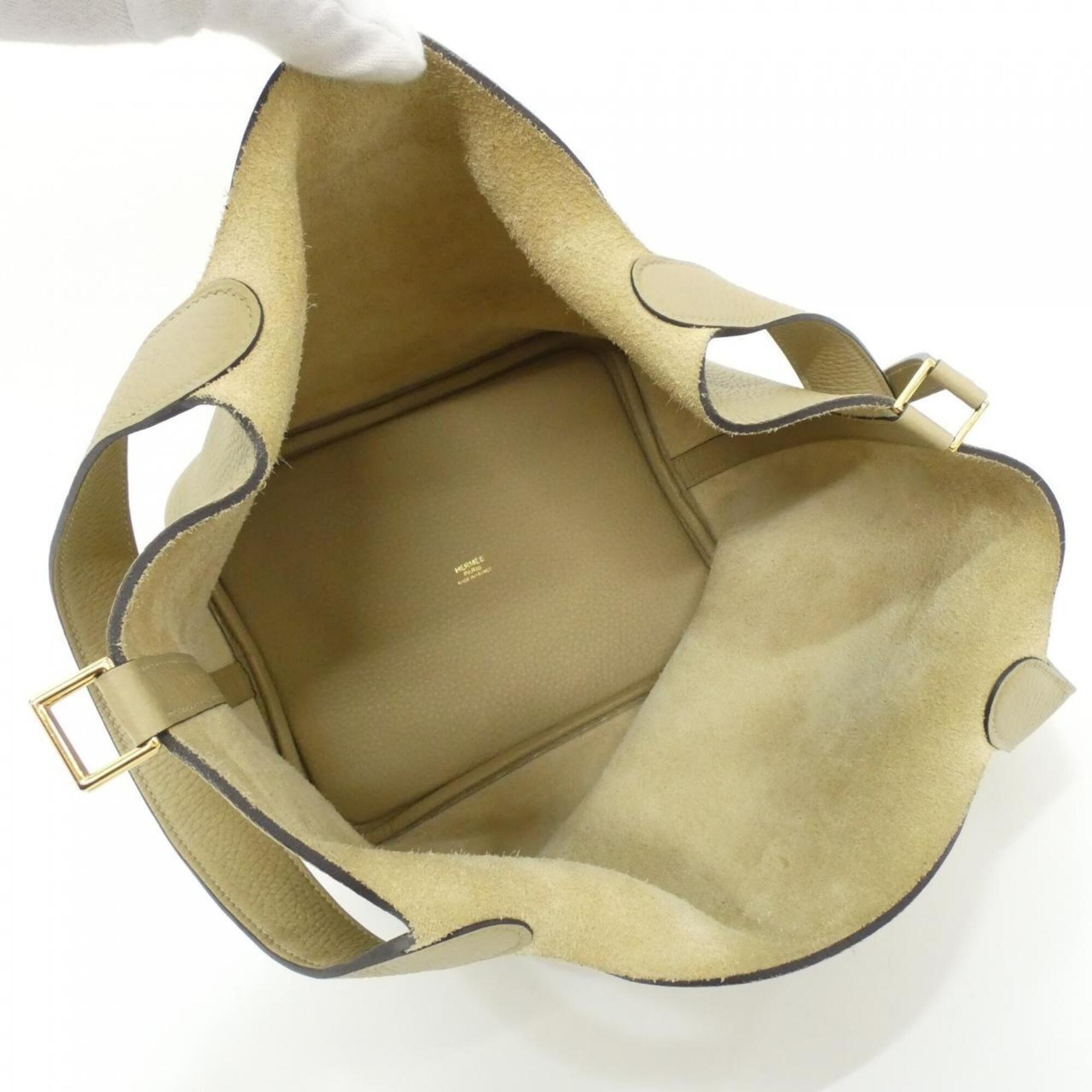 Hermes Gold Taurillon Clemence Leather Handbag (Pre-Owned)