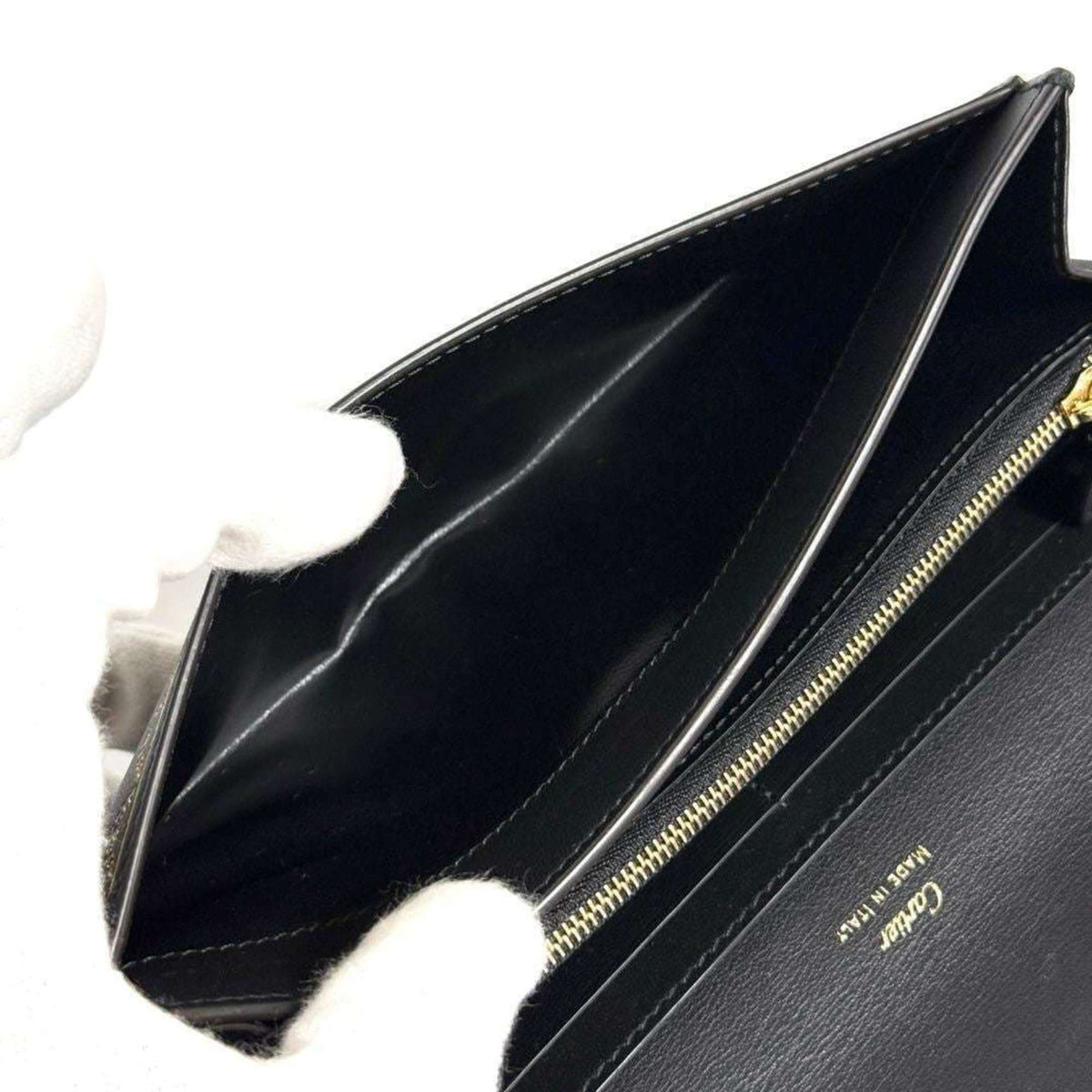 Cartier Black Leather Long Wallet (Bi-Fold) (Pre-Owned)