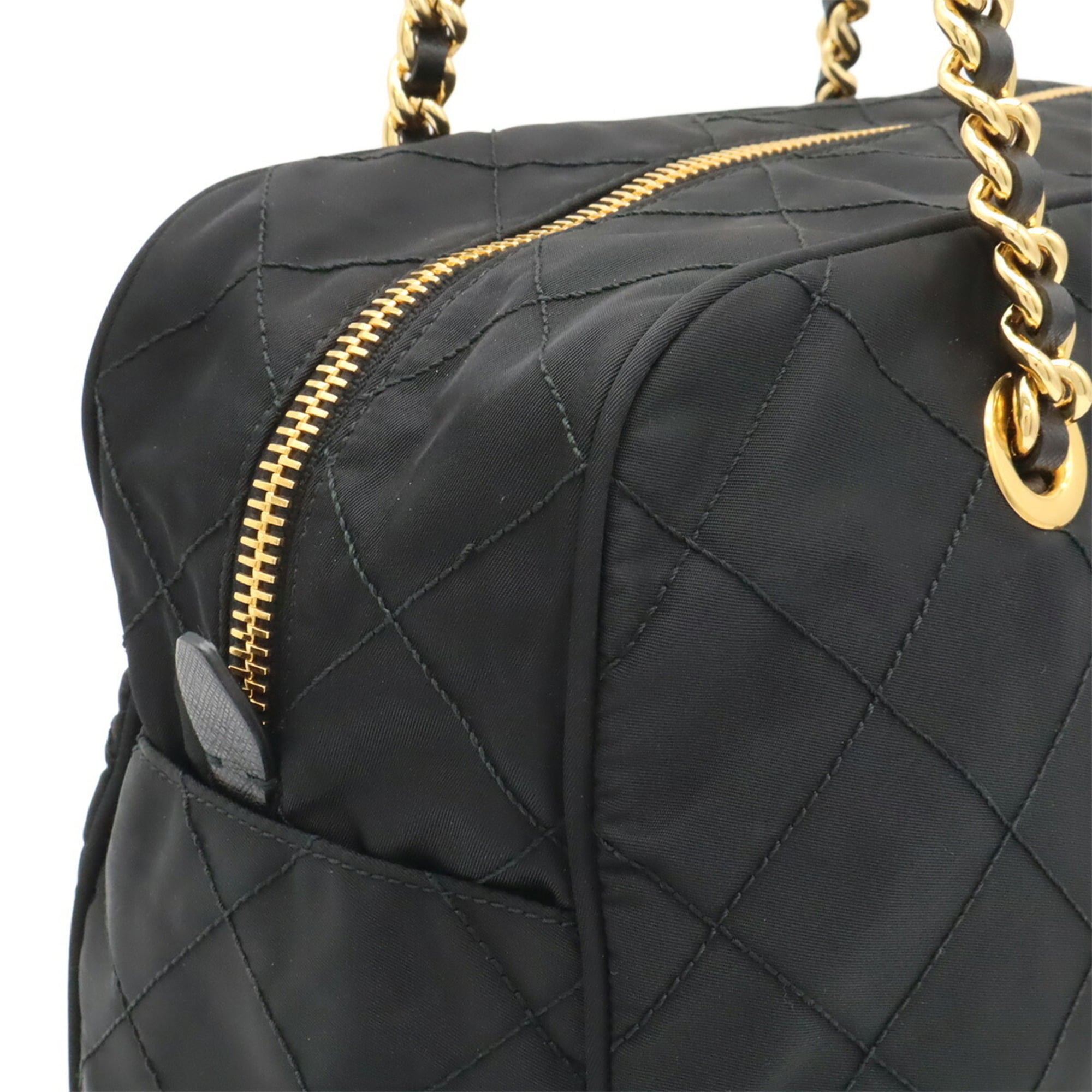 Prada Black Nero White Quilting Shoulder Bag (Pre-Owned)