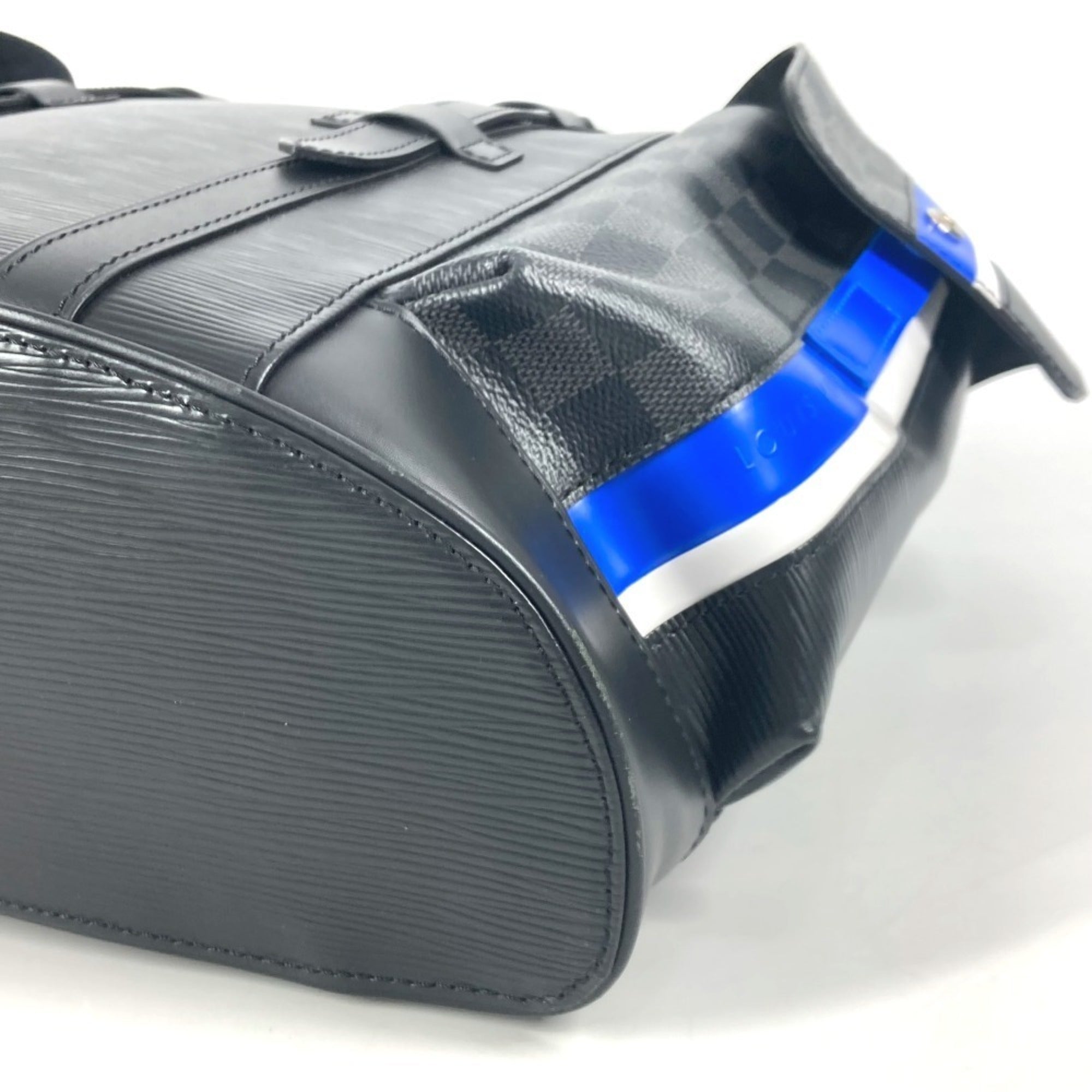 Louis Vuitton Black Blue Monogram Eclipse Epi Leather Backpack (Pre-Owned)