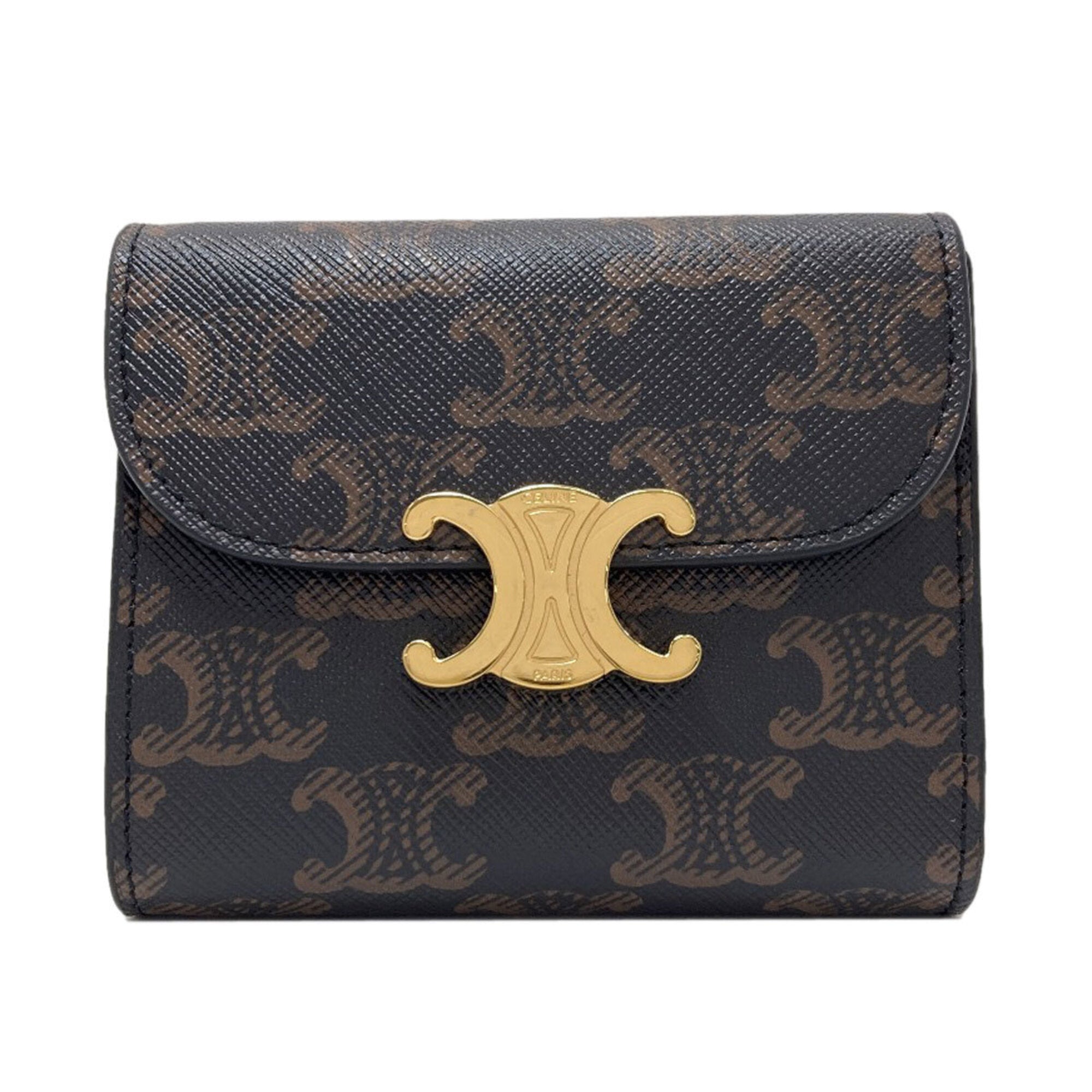 Celine Dark Brown Leather Wallet (Bi-Fold) (Pre-Owned)