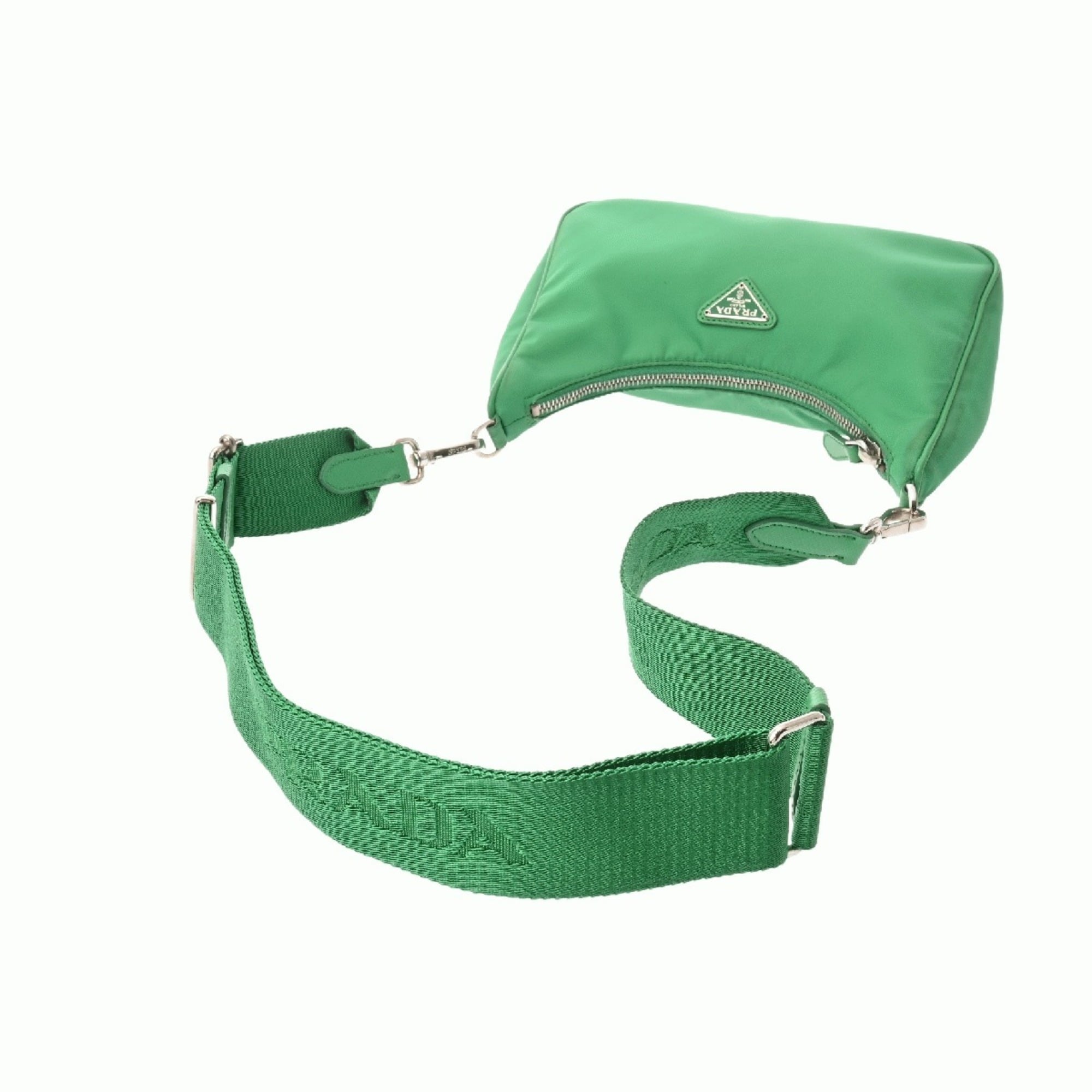 Prada Green Nylon Shoulder Bag (Pre-Owned)