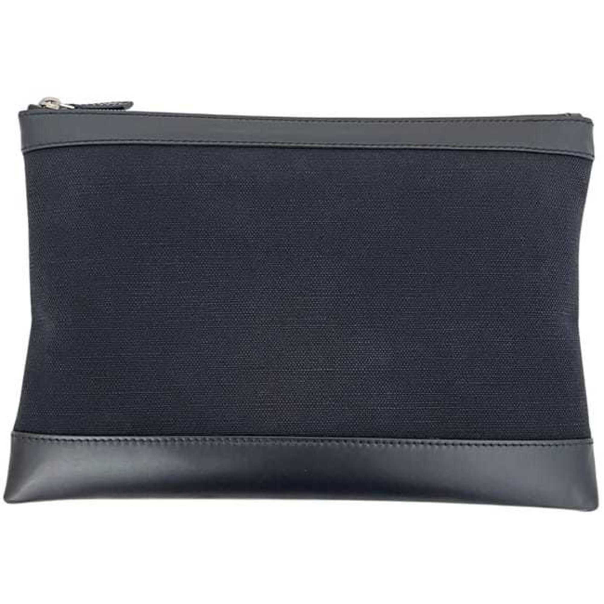 Balenciaga Black Canvas Leather Clutch Bag (Pre-Owned)